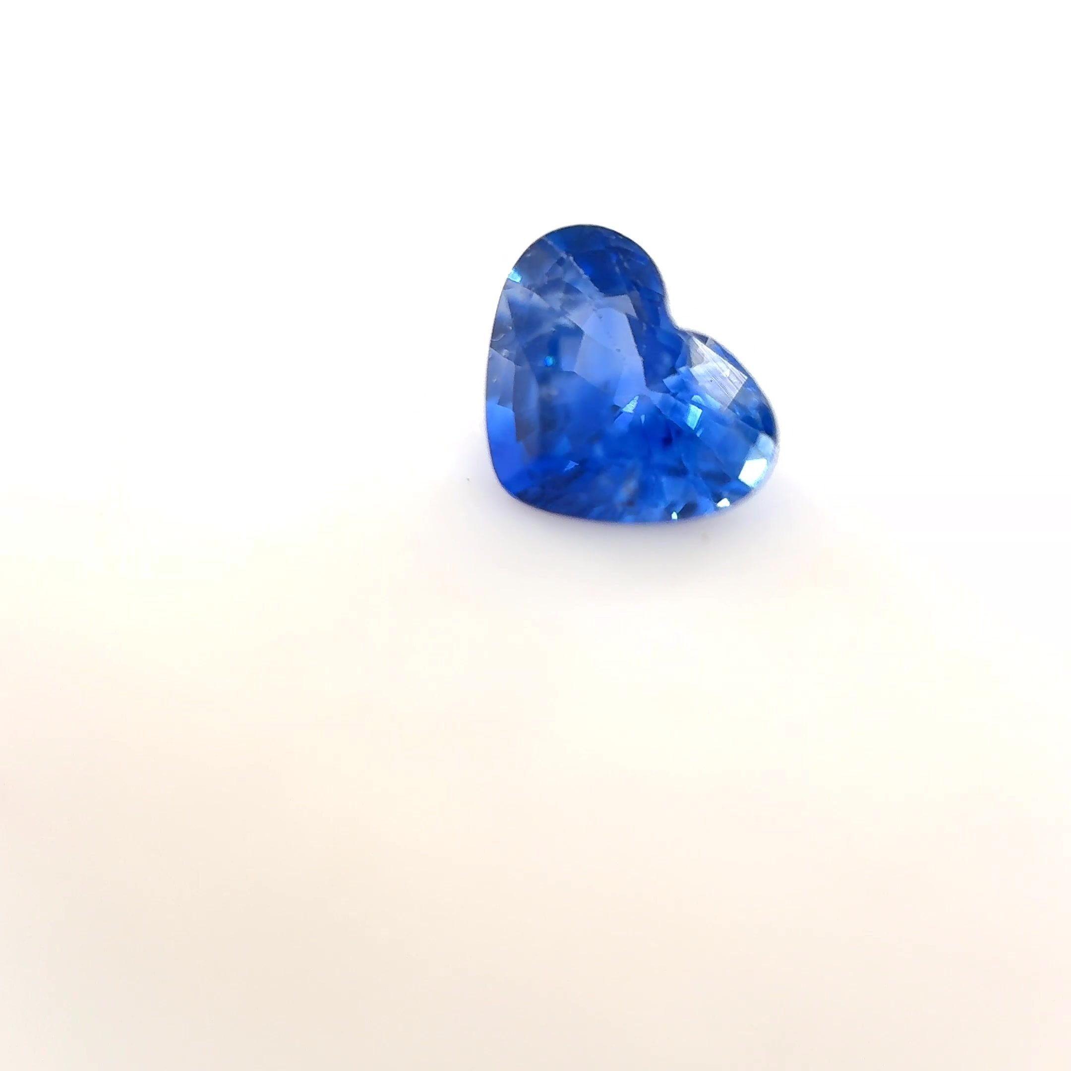 0.75 Carat Vivid Blue Heart Sapphire