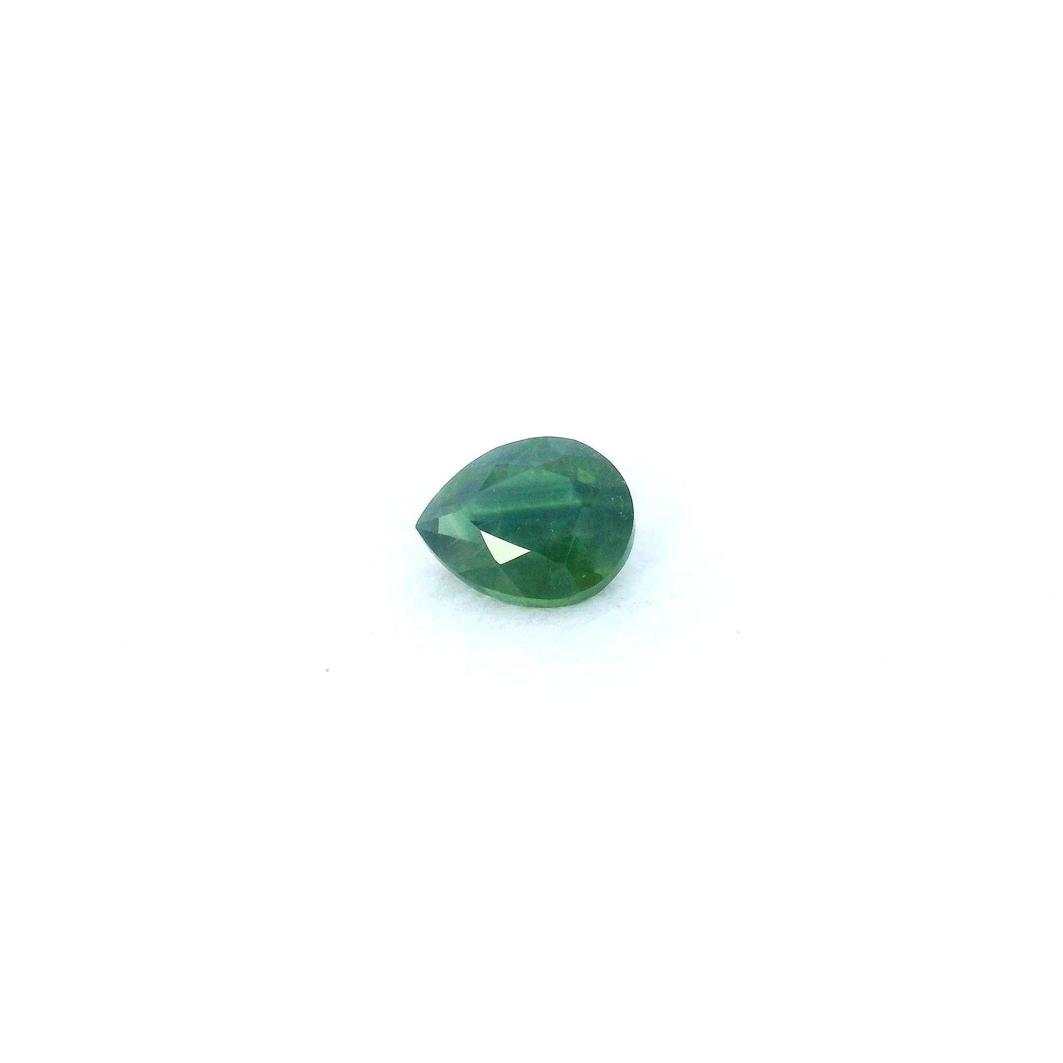 0.46 Carat Green Pear Sapphire
