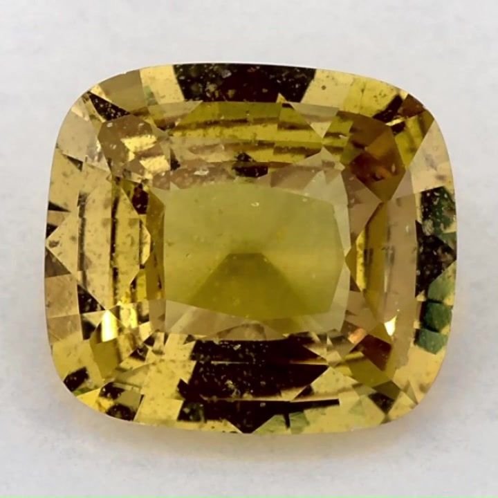 3.16 Carat Yellow Cushion Sapphire