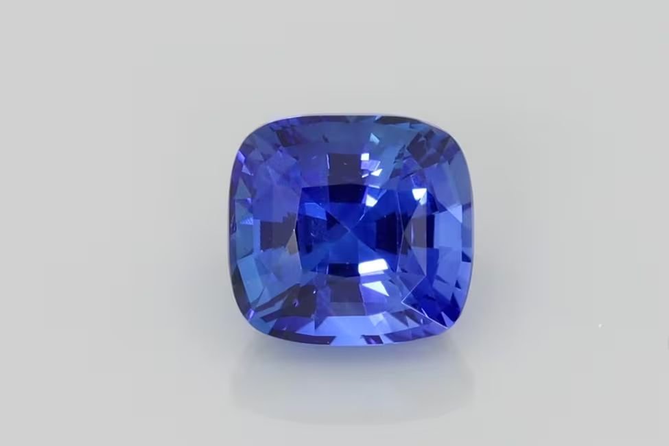2.61 Carat Vivid Blue Cushion Sapphire