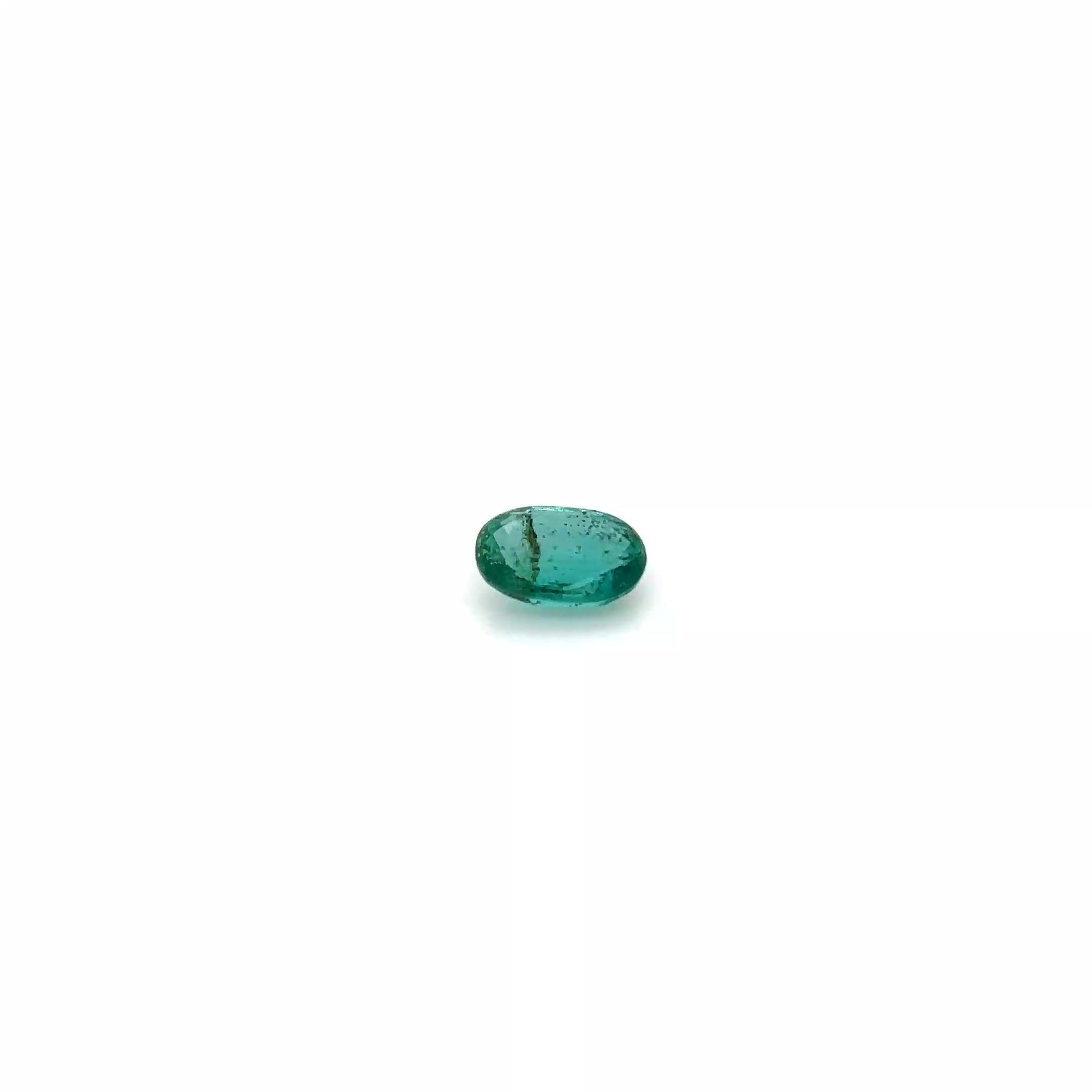 0.75 Carat Vivid Green Oval Emerald