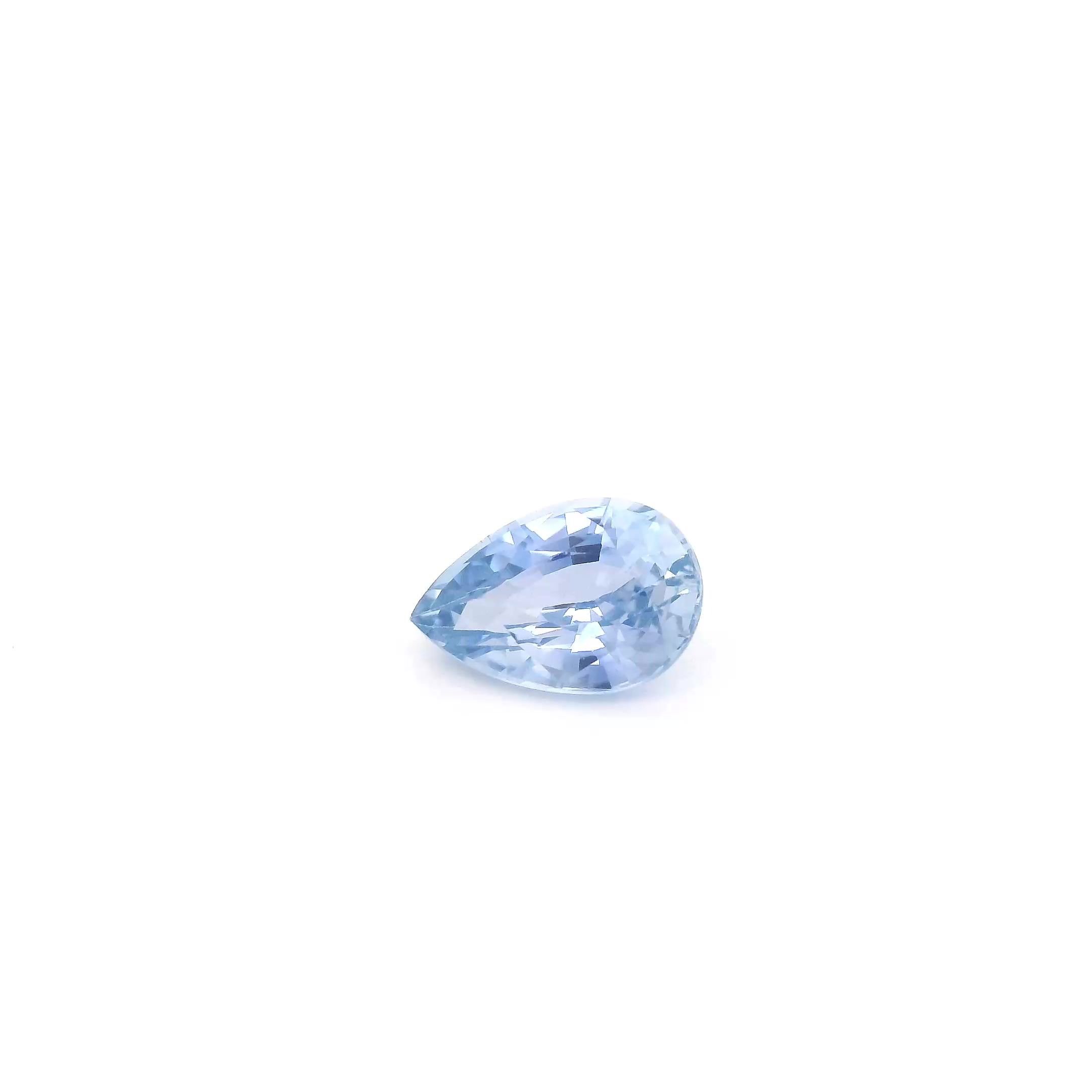 0.83 Carat Light Blue Pear Sapphire
