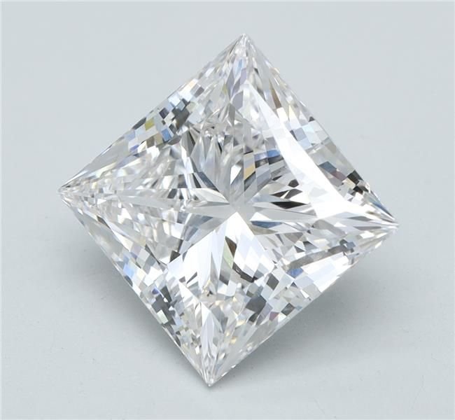 3.44ct F VVS2 Rare Carat Ideal Cut Princess Lab Grown Diamond