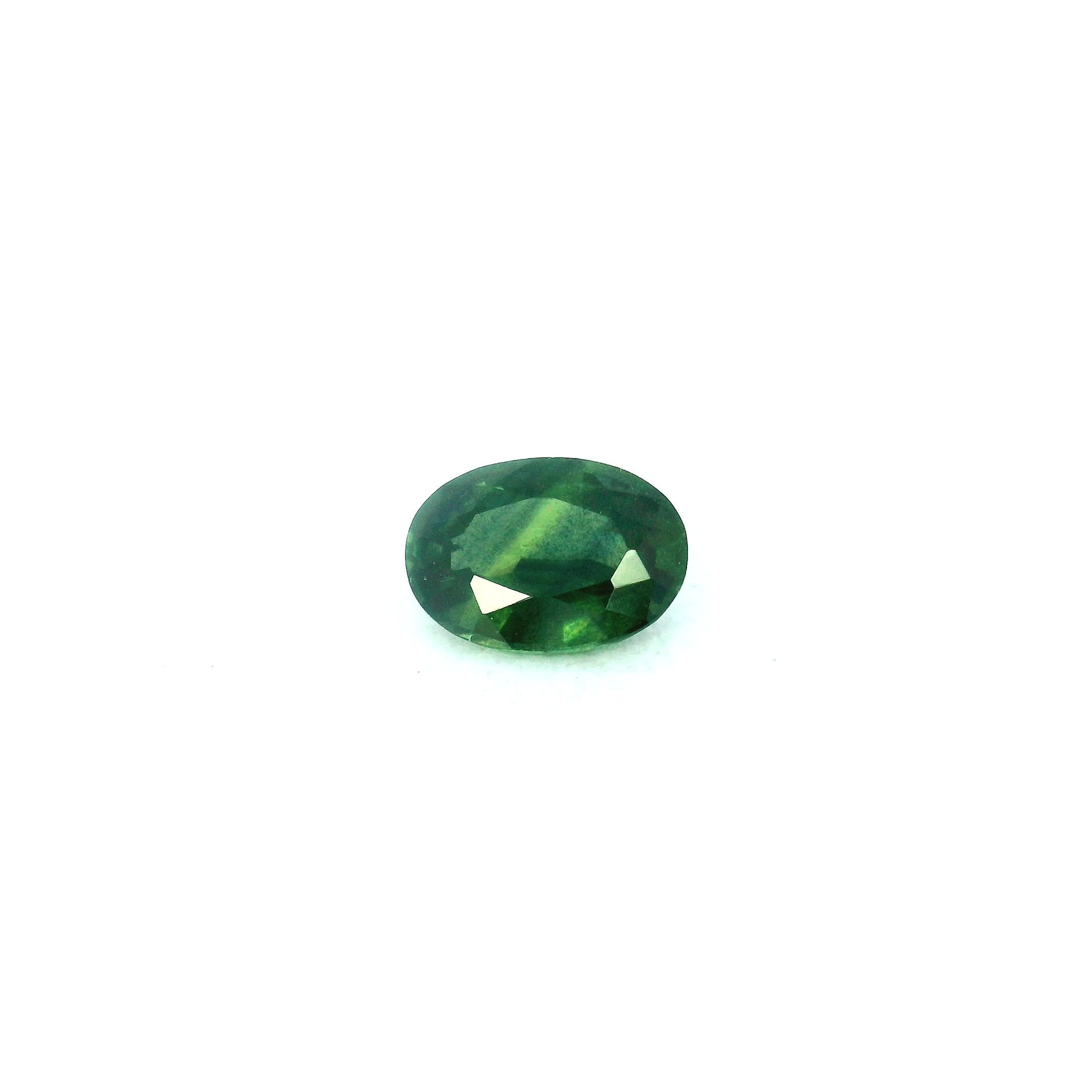 0.76 Carat Green Oval Sapphire