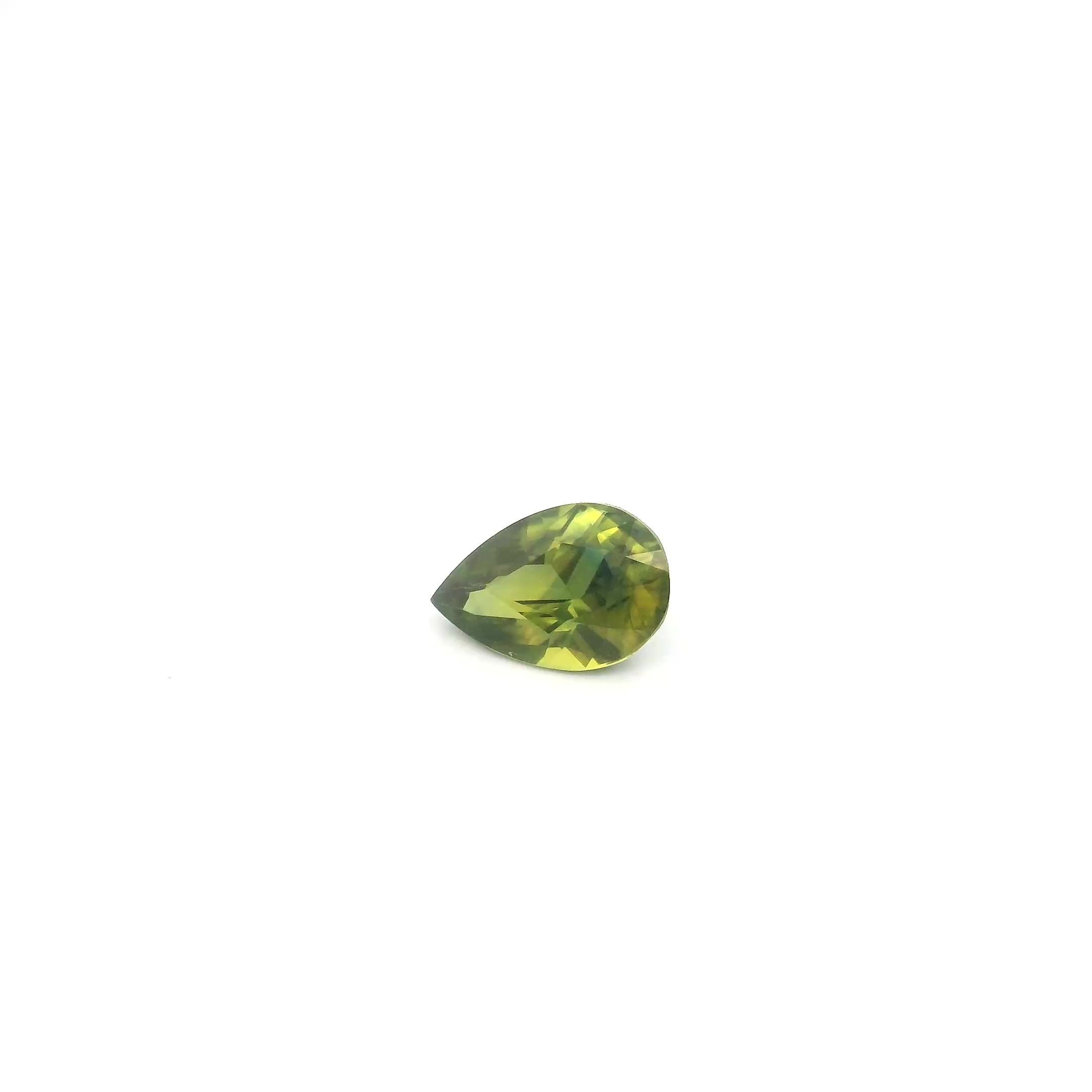 0.70 Carat Green Pear Sapphire