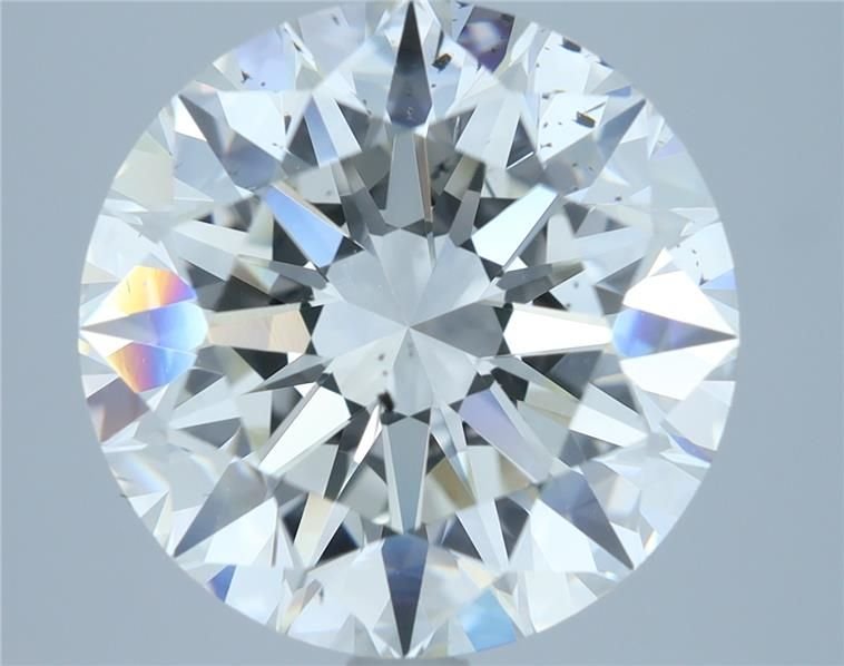 5.18ct I SI2 Rare Carat Ideal Cut Round Diamond