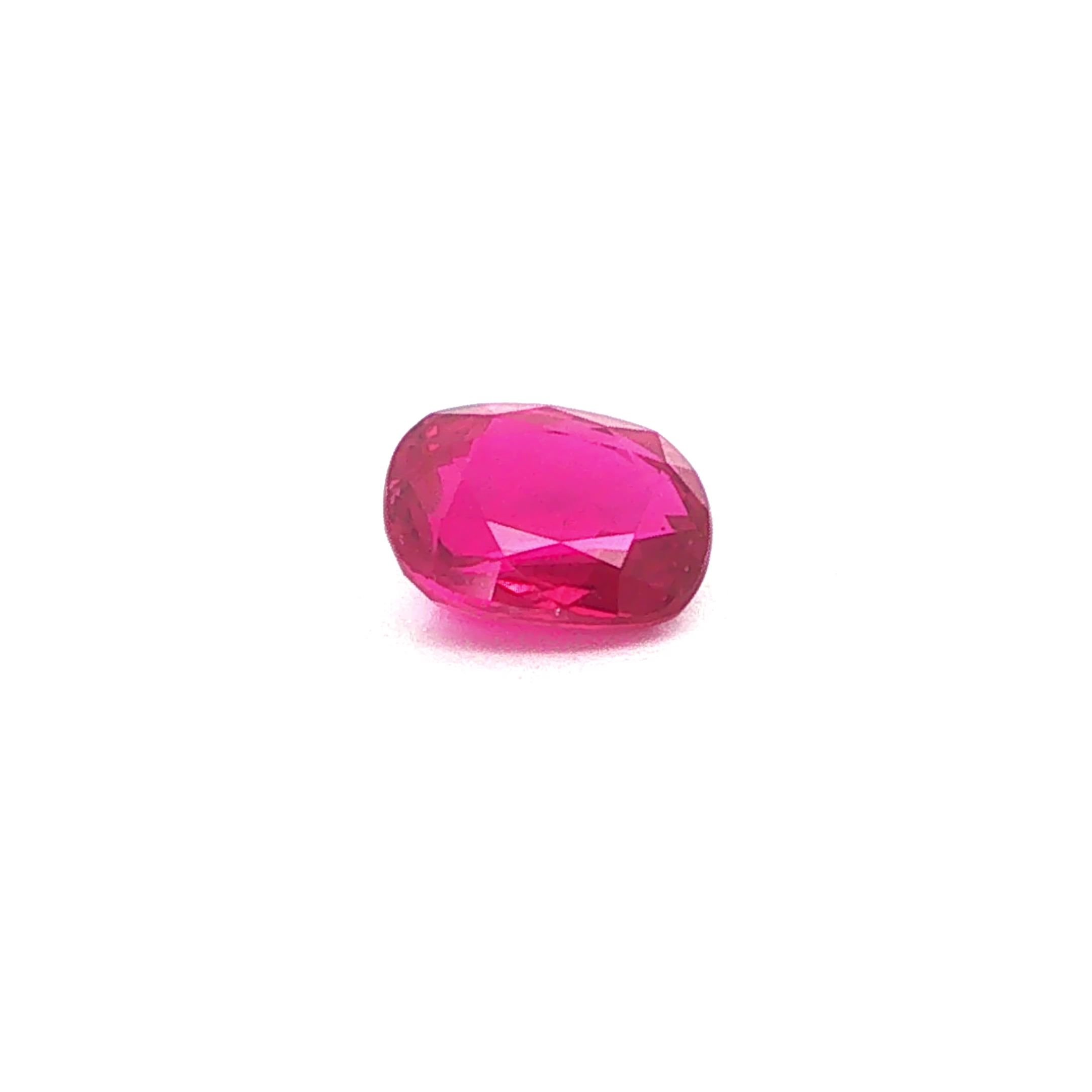 1.85 Carat Red Cushion Ruby