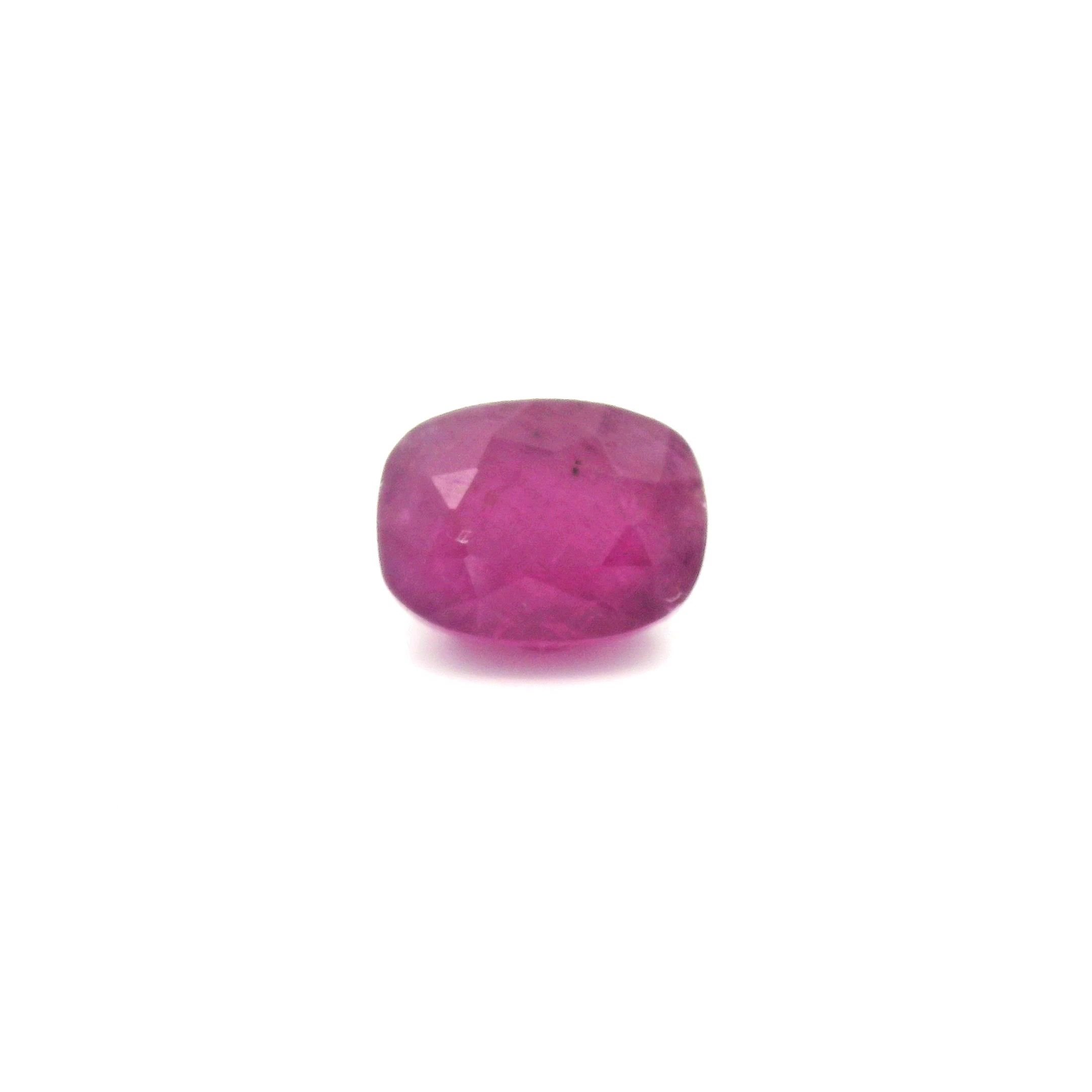 2.89 Carat Red Cushion Ruby