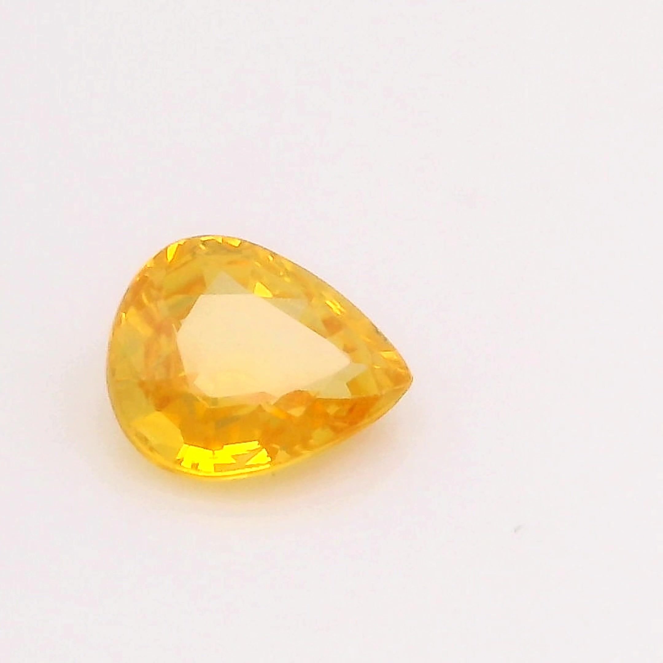 0.36 Carat Vivid Yellow Pear Sapphire