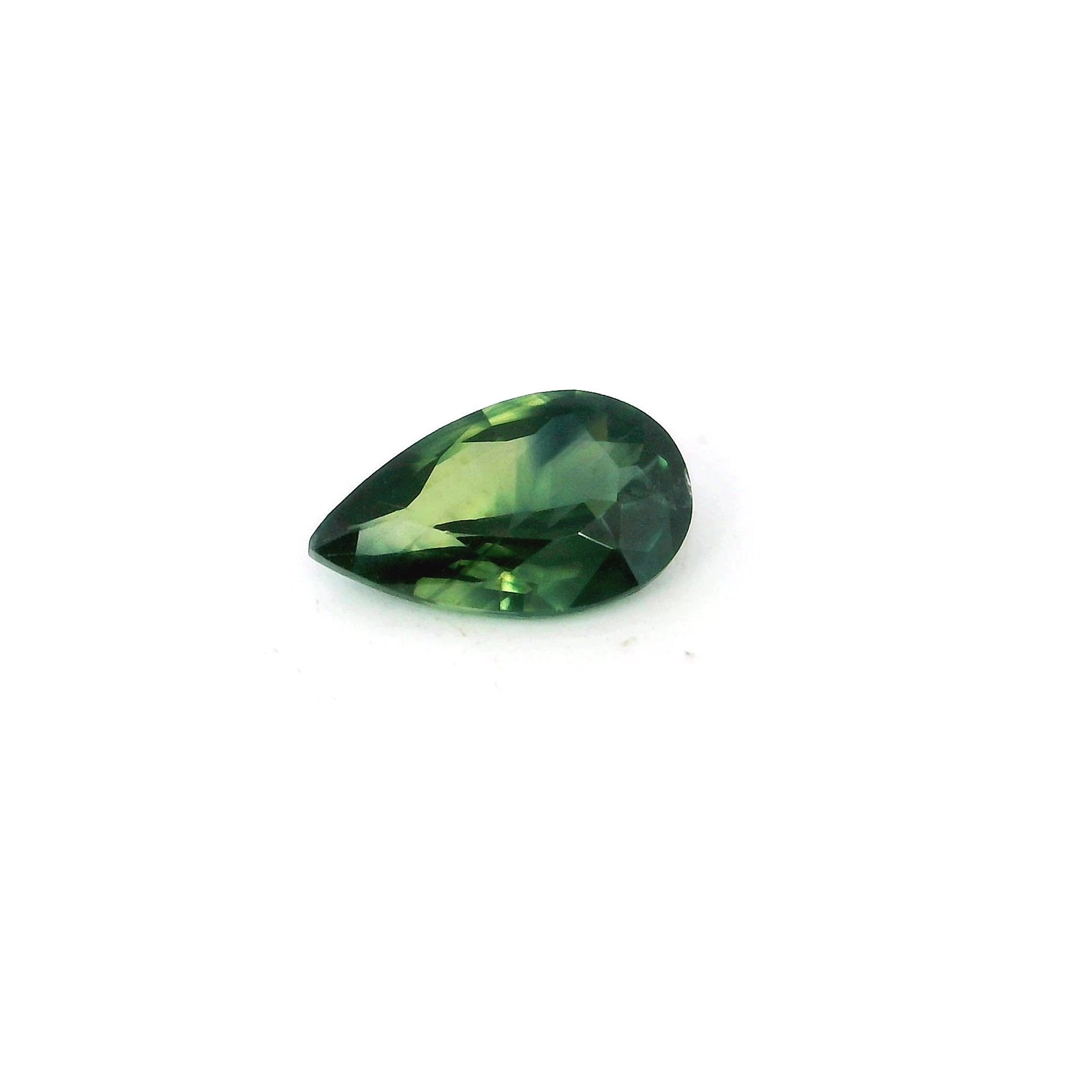 0.81 Carat Green Pear Sapphire