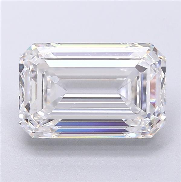 5.16ct E VVS2 Rare Carat Ideal Cut Emerald Lab Grown Diamond