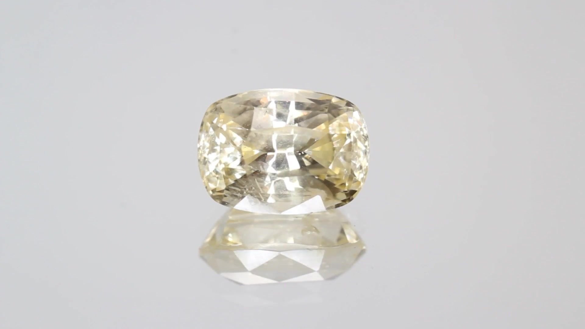 4.00 Carat Yellow Cushion Sapphire