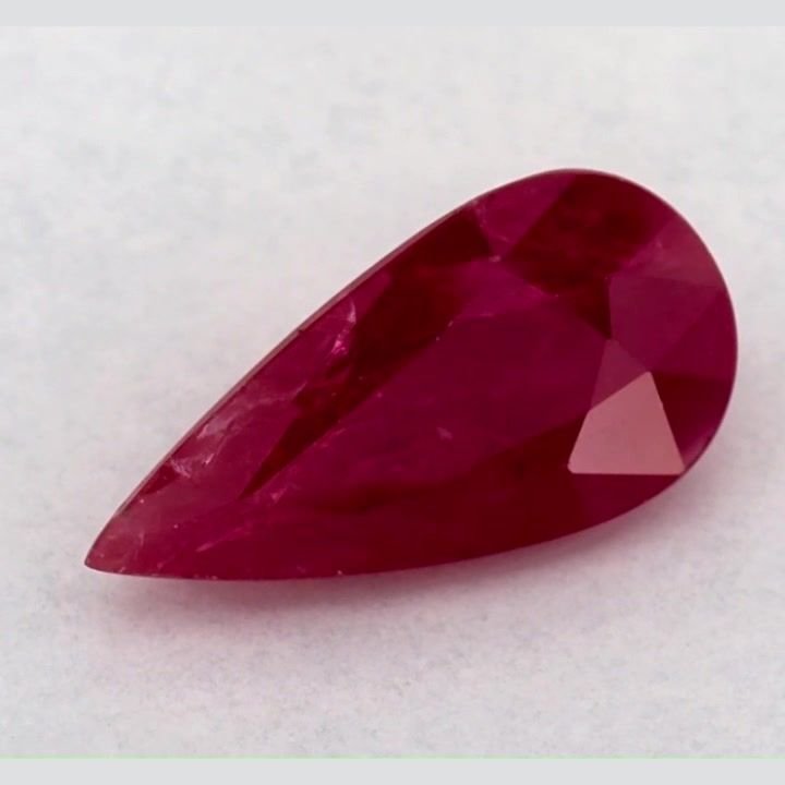 3.32 Carat Red Pear Ruby