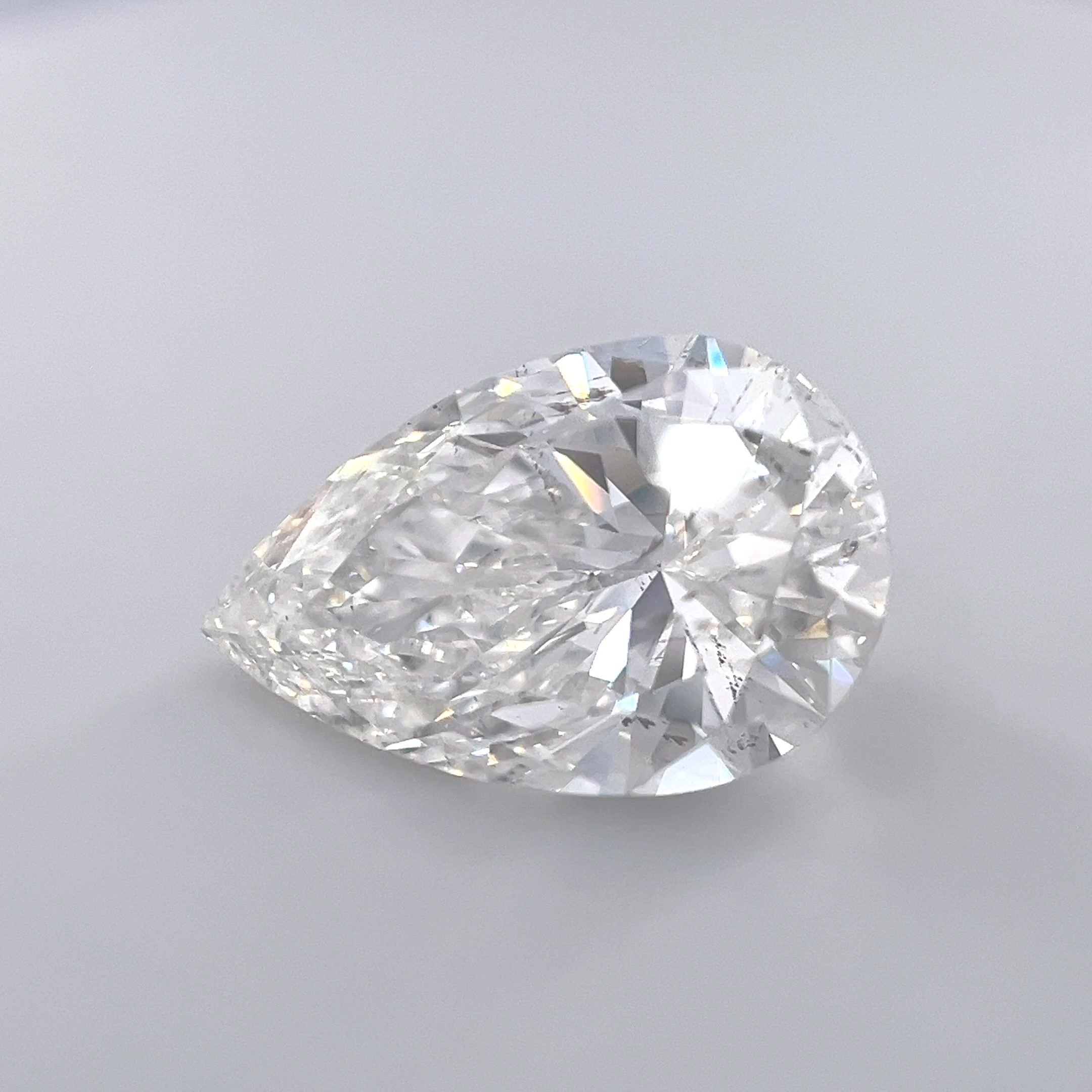 4.05ct I SI2 Rare Carat Ideal Cut Pear Diamond