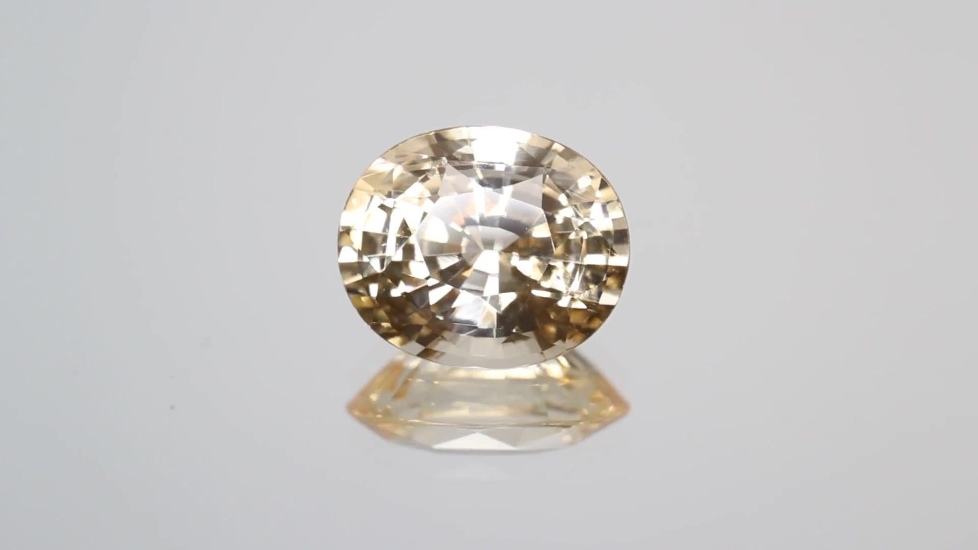 6.65 Carat Yellow Oval Sapphire