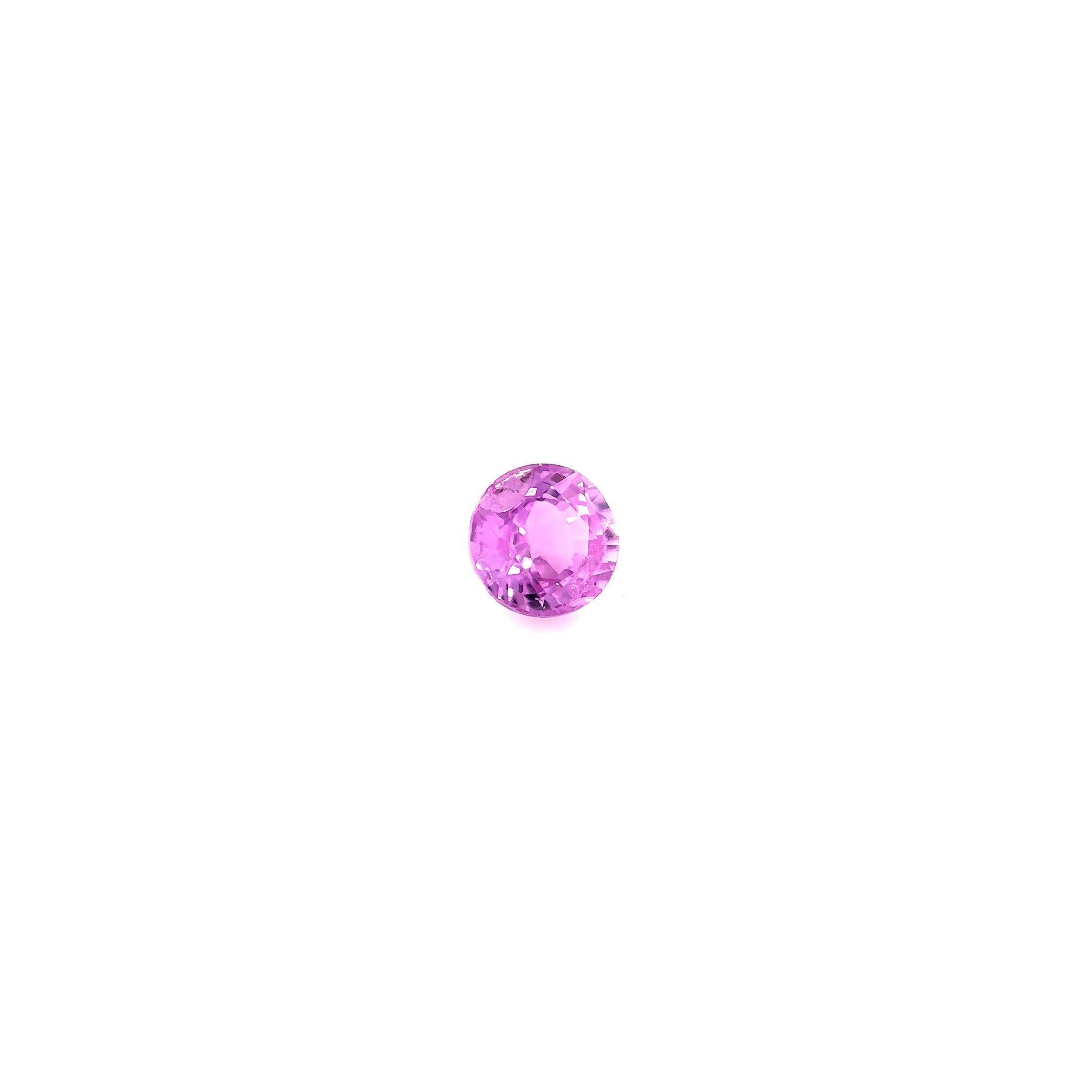 0.73 Carat Vivid Pink Round Sapphire