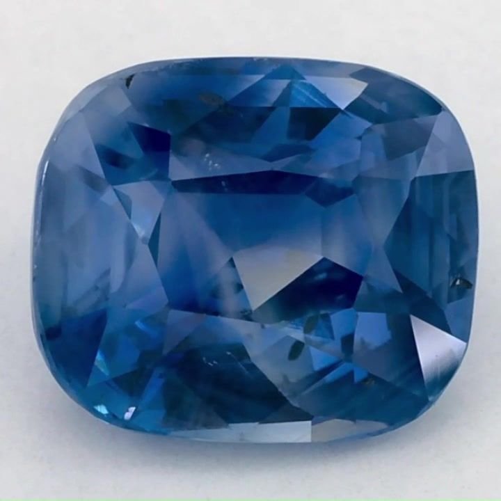 4.03 Carat Blue Cushion Sapphire