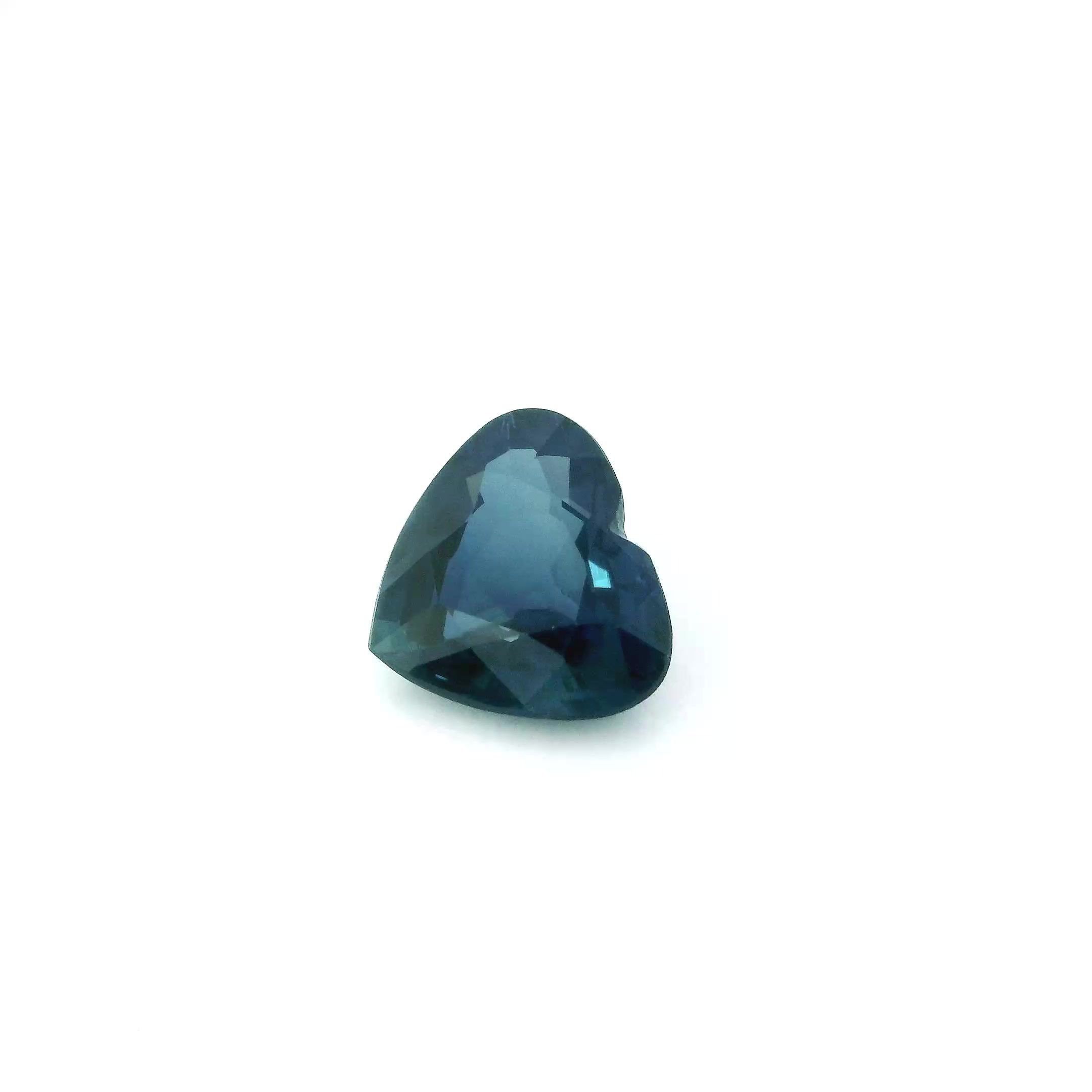 1.75 Carat Deep Blue Heart Sapphire