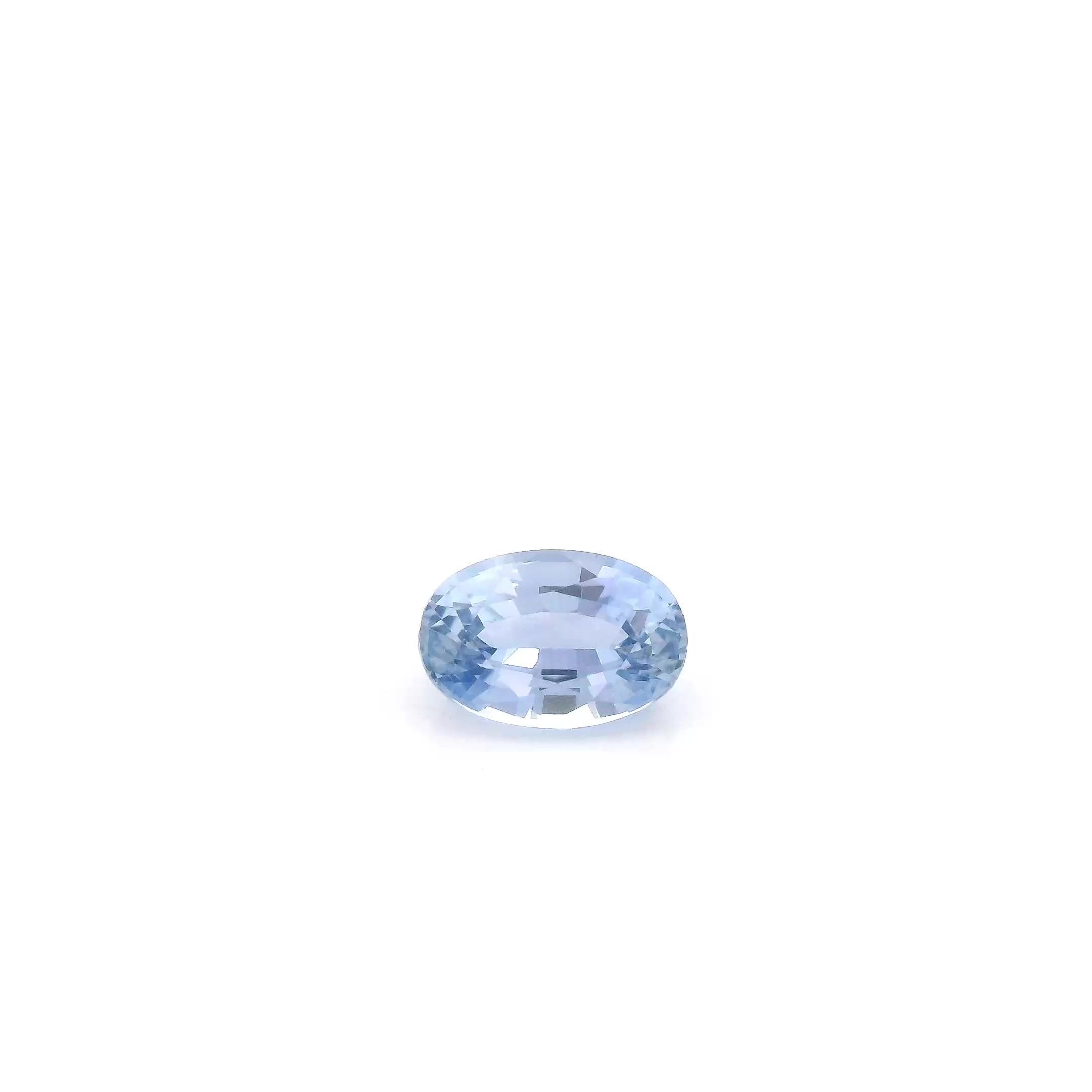 0.67 Carat Light Blue Oval Sapphire