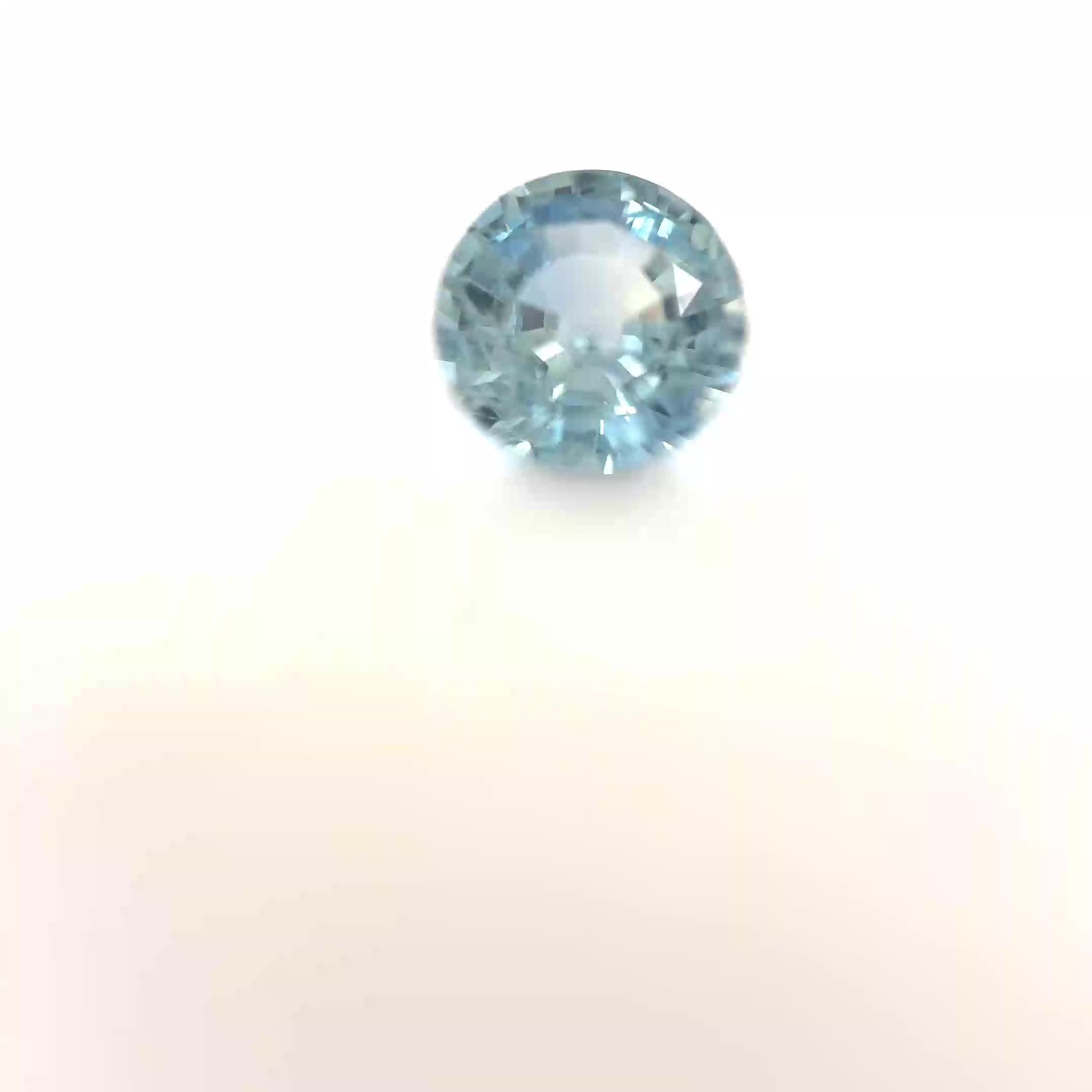 1.39 Carat Light Blue Round Sapphire