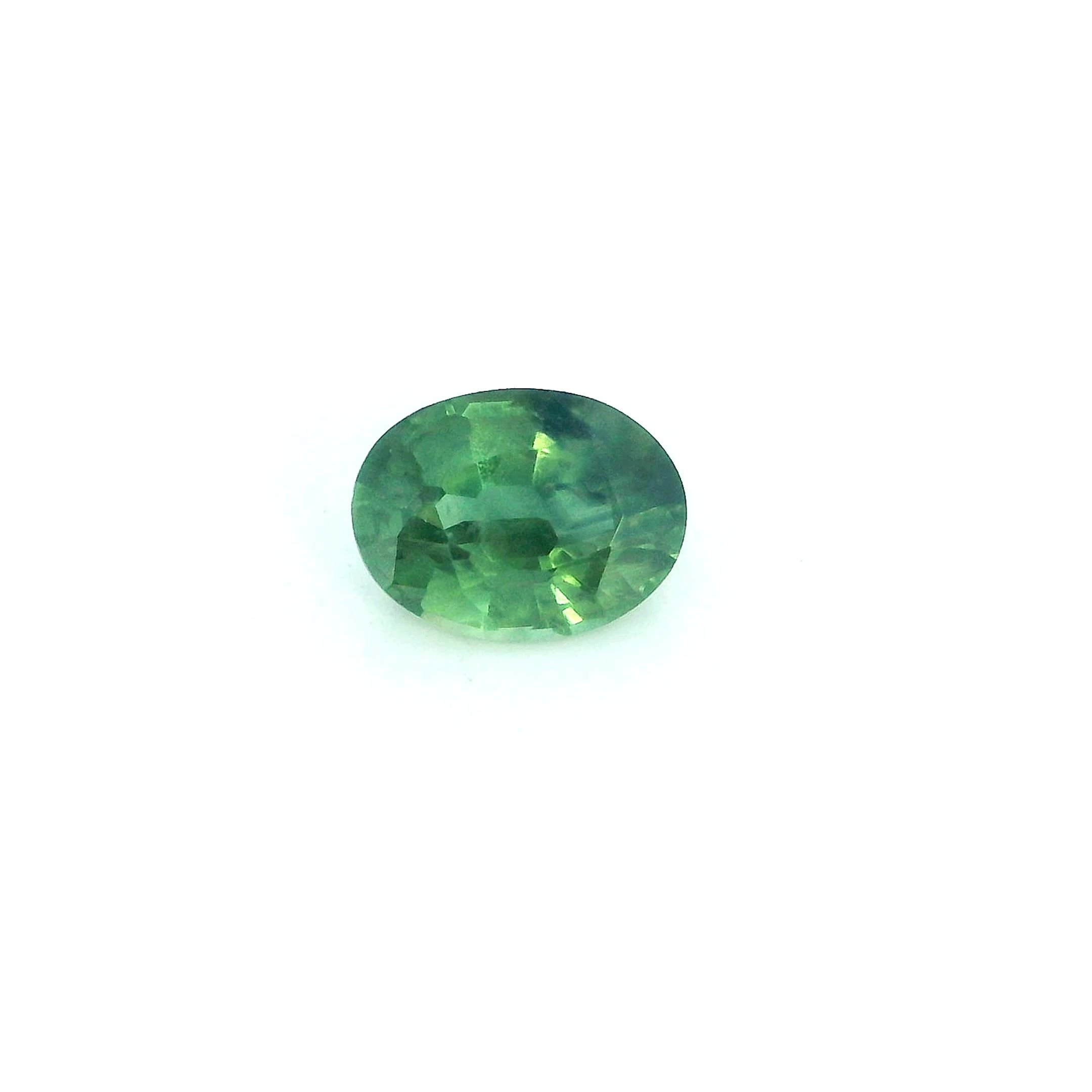 0.79 Carat Green Oval Sapphire