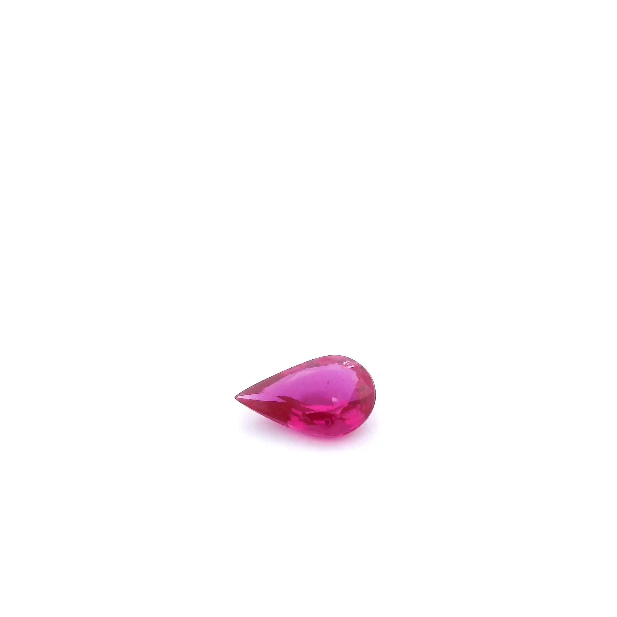 0.35 Carat Vivid Red Pear Ruby
