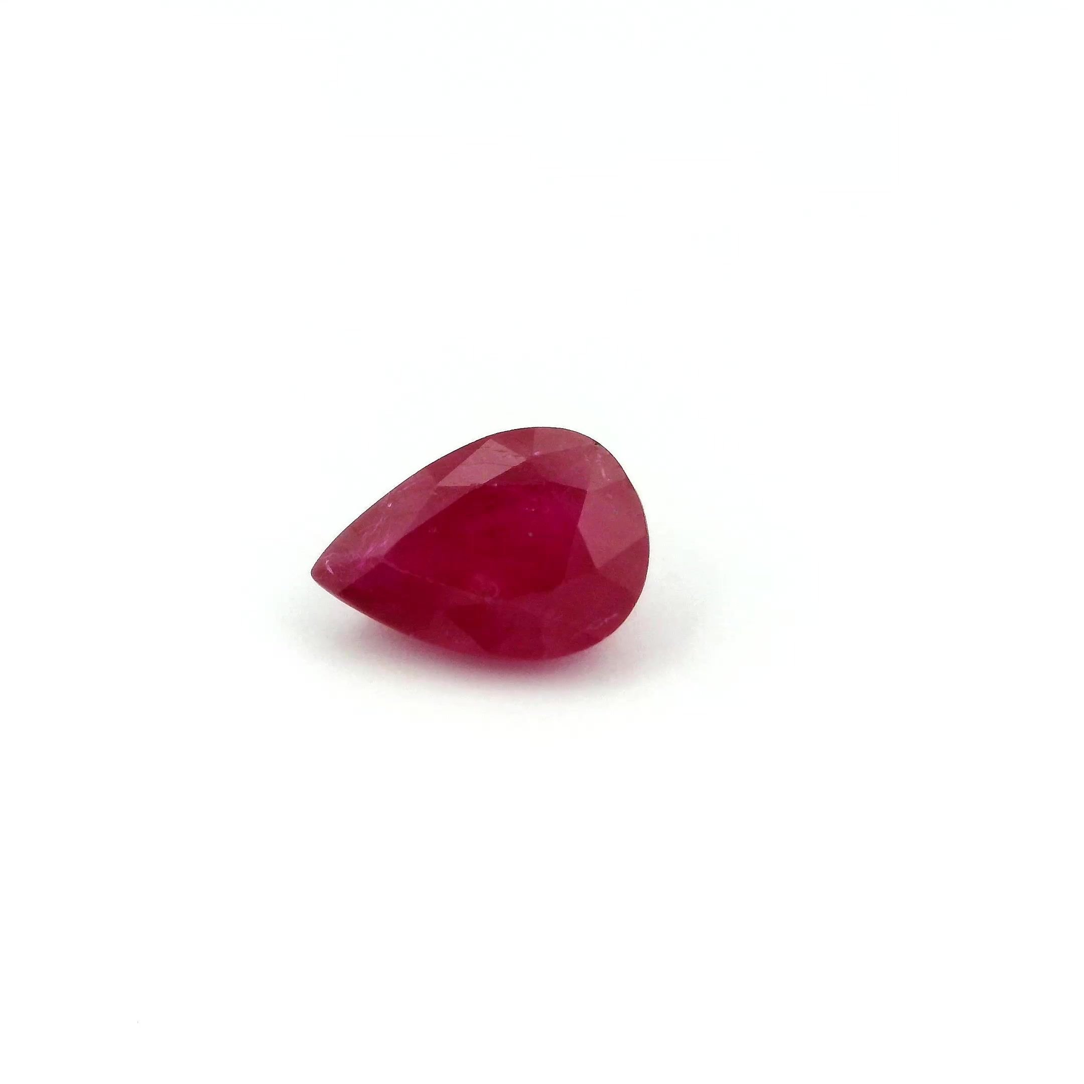 1.27 Carat Intense Red Pear Ruby