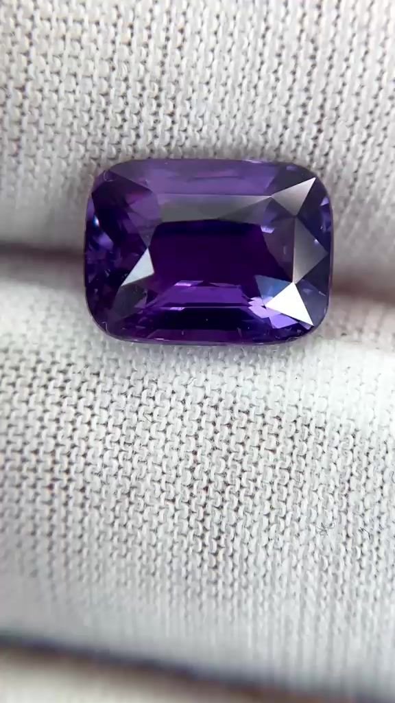 6.11 Carat Purple Cushion Sapphire
