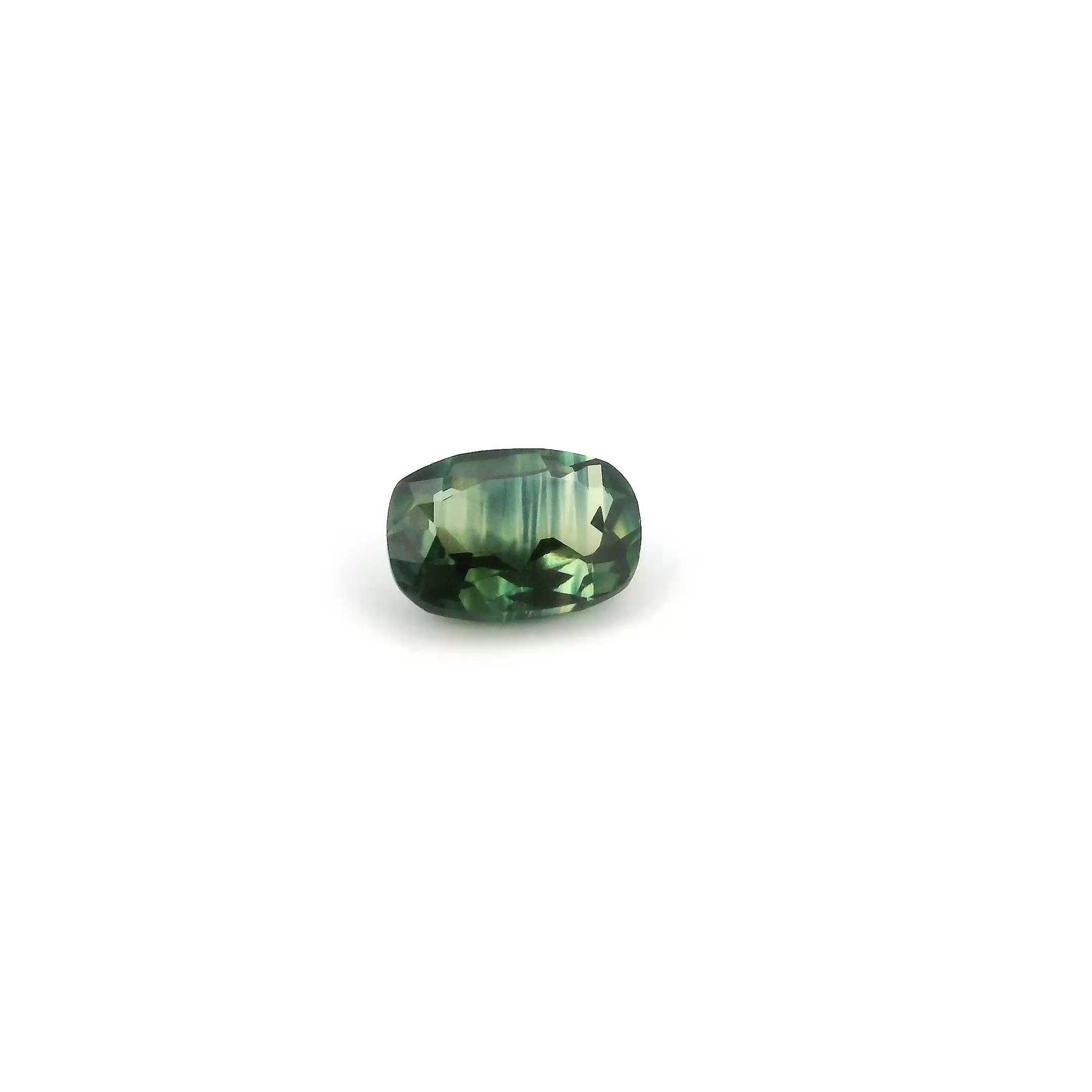 0.61 Carat Intense Green Cushion Sapphire