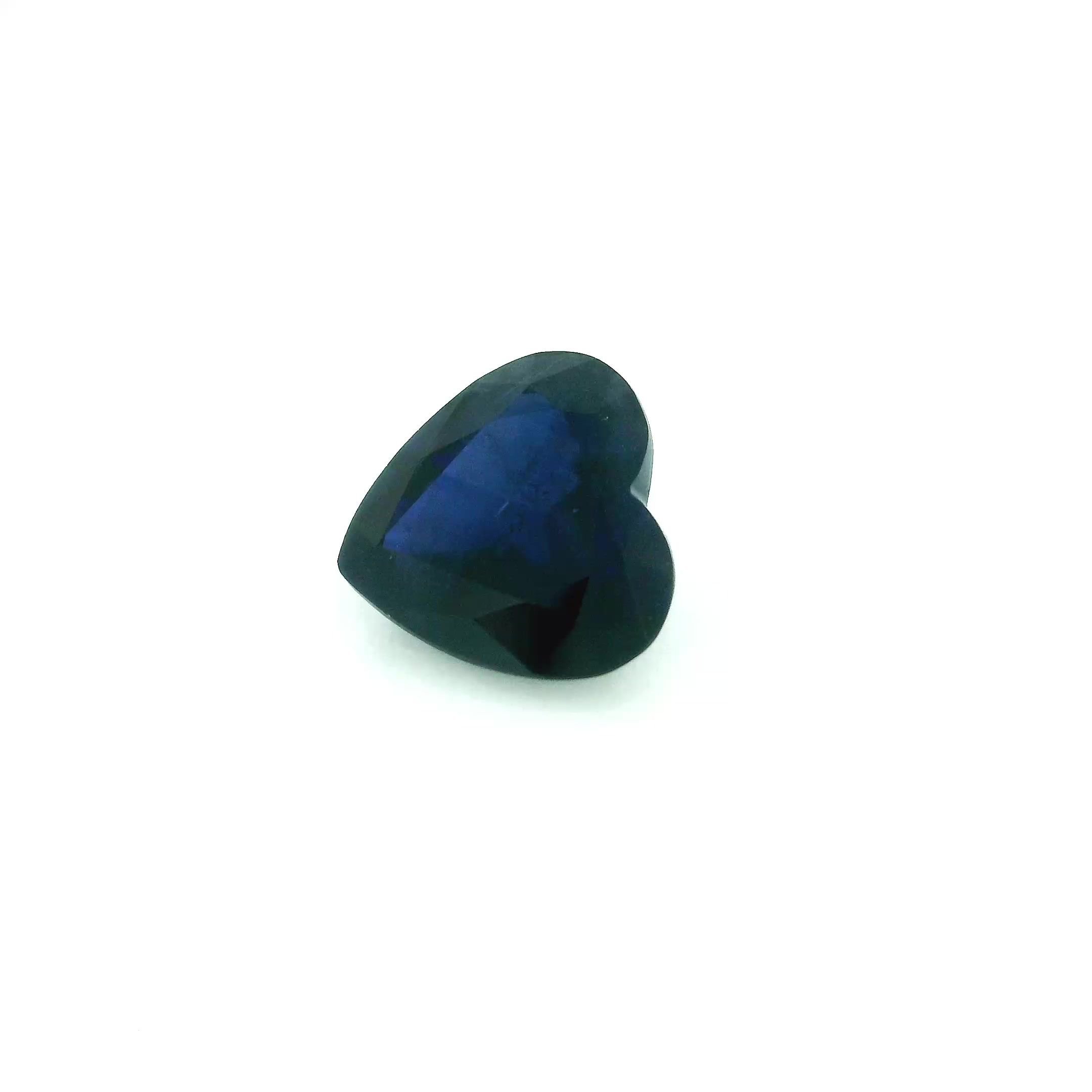 2.29 Carat Deep Blue Heart Sapphire