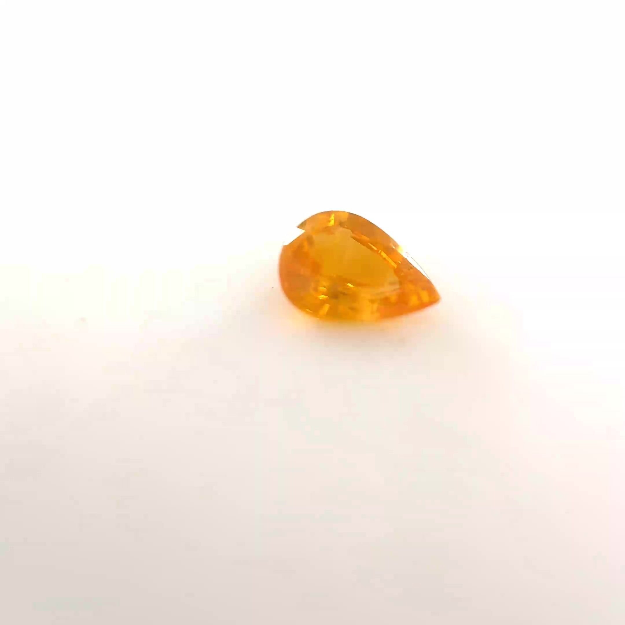 0.36 Carat Vivid Yellow Pear Sapphire