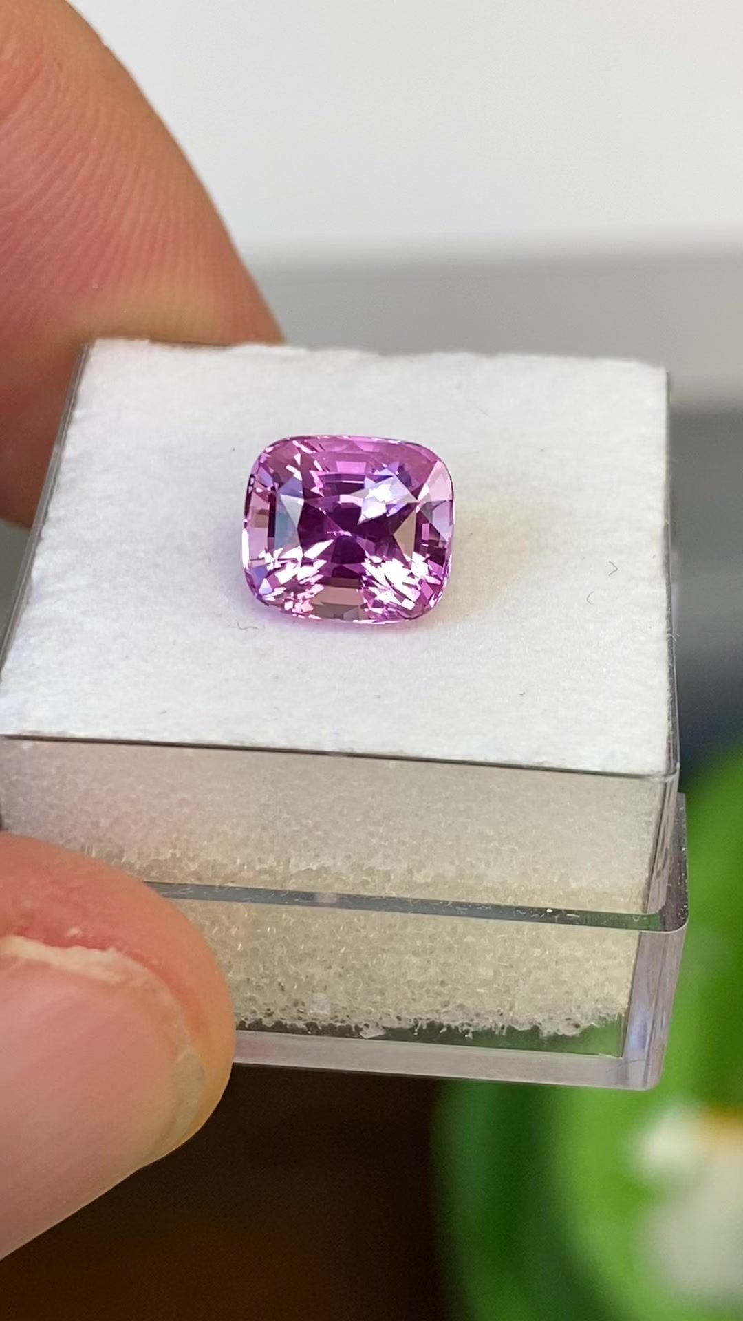 3.06 Carat Pink Cushion Sapphire