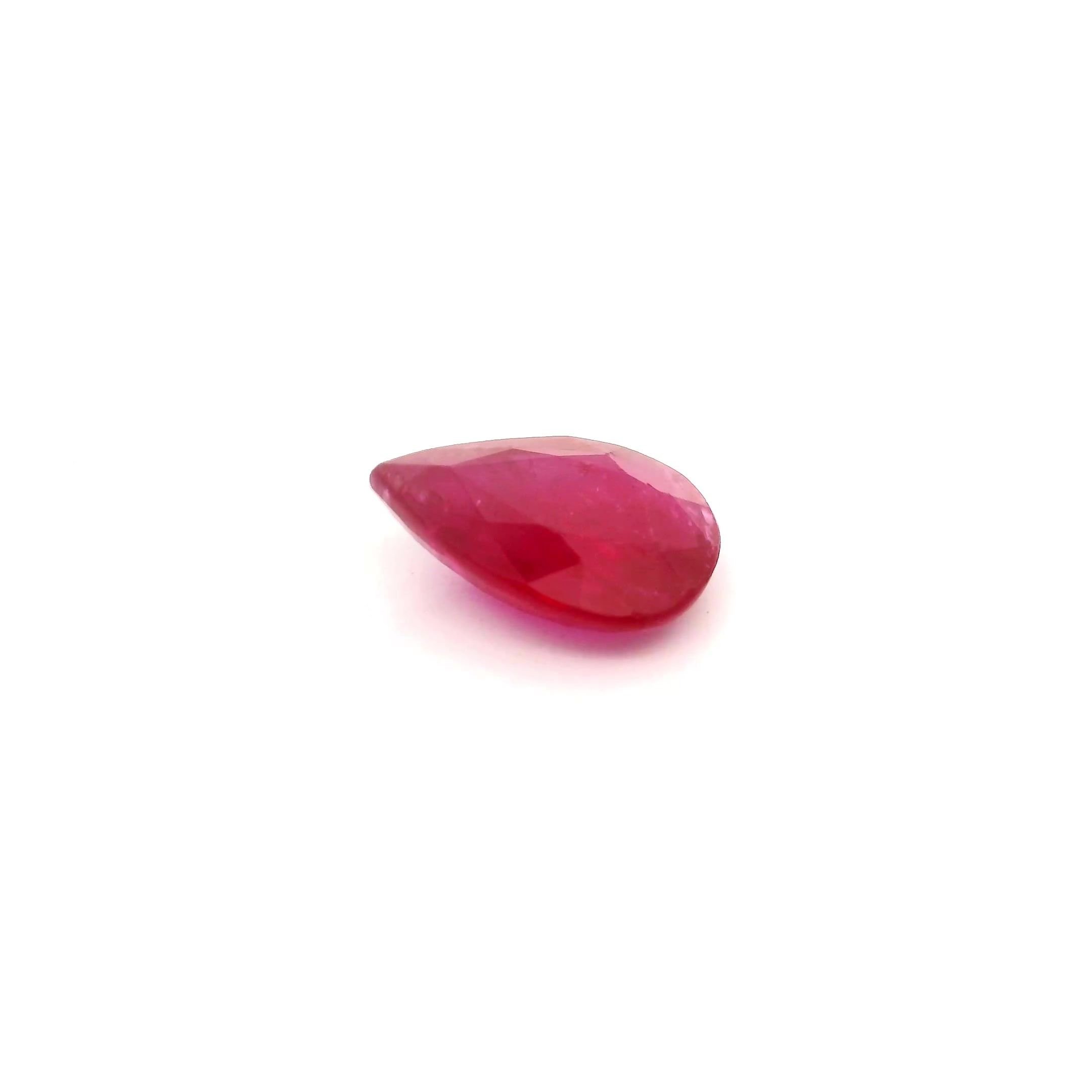 1.17 Carat Intense Red Pear Ruby