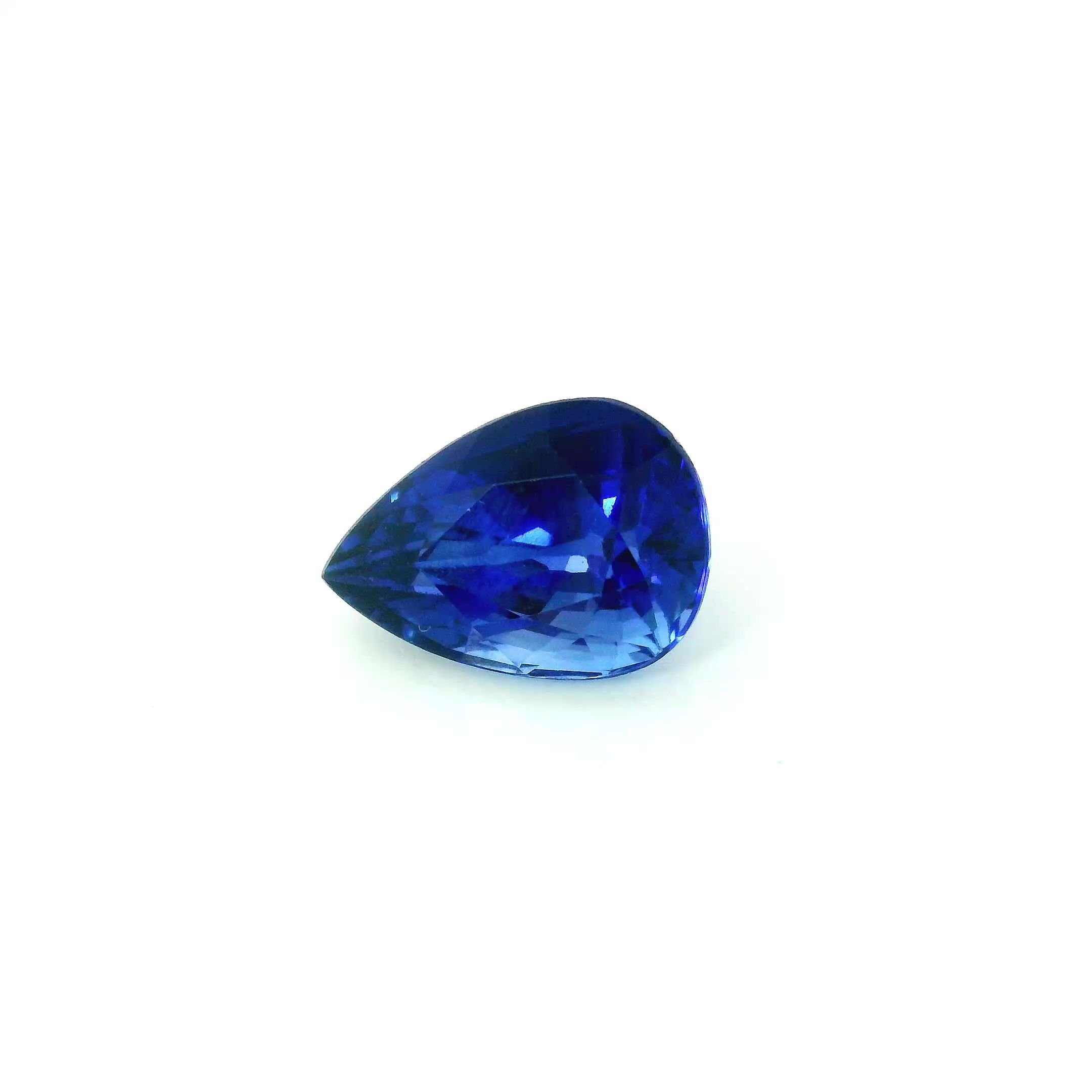 2.16 Carat Vivid Blue Pear Sapphire