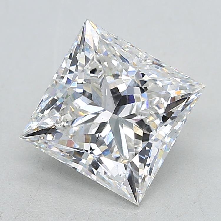 4.04ct F SI1 Rare Carat Ideal Cut Princess Lab Grown Diamond