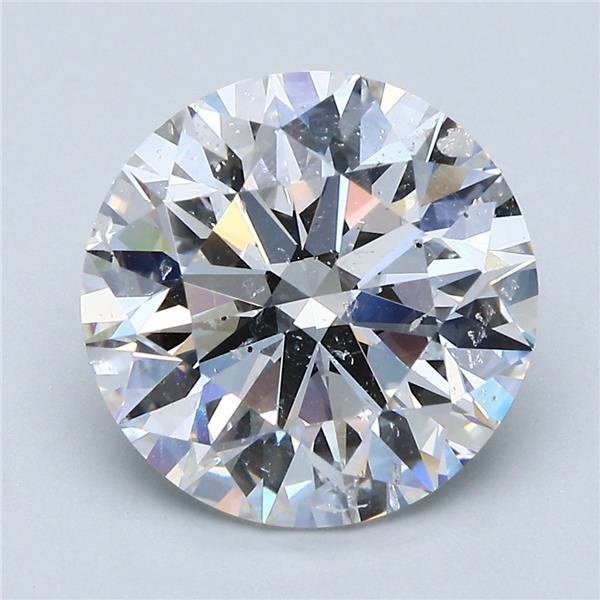 5.01ct D SI2 Rare Carat Ideal Cut Round Diamond