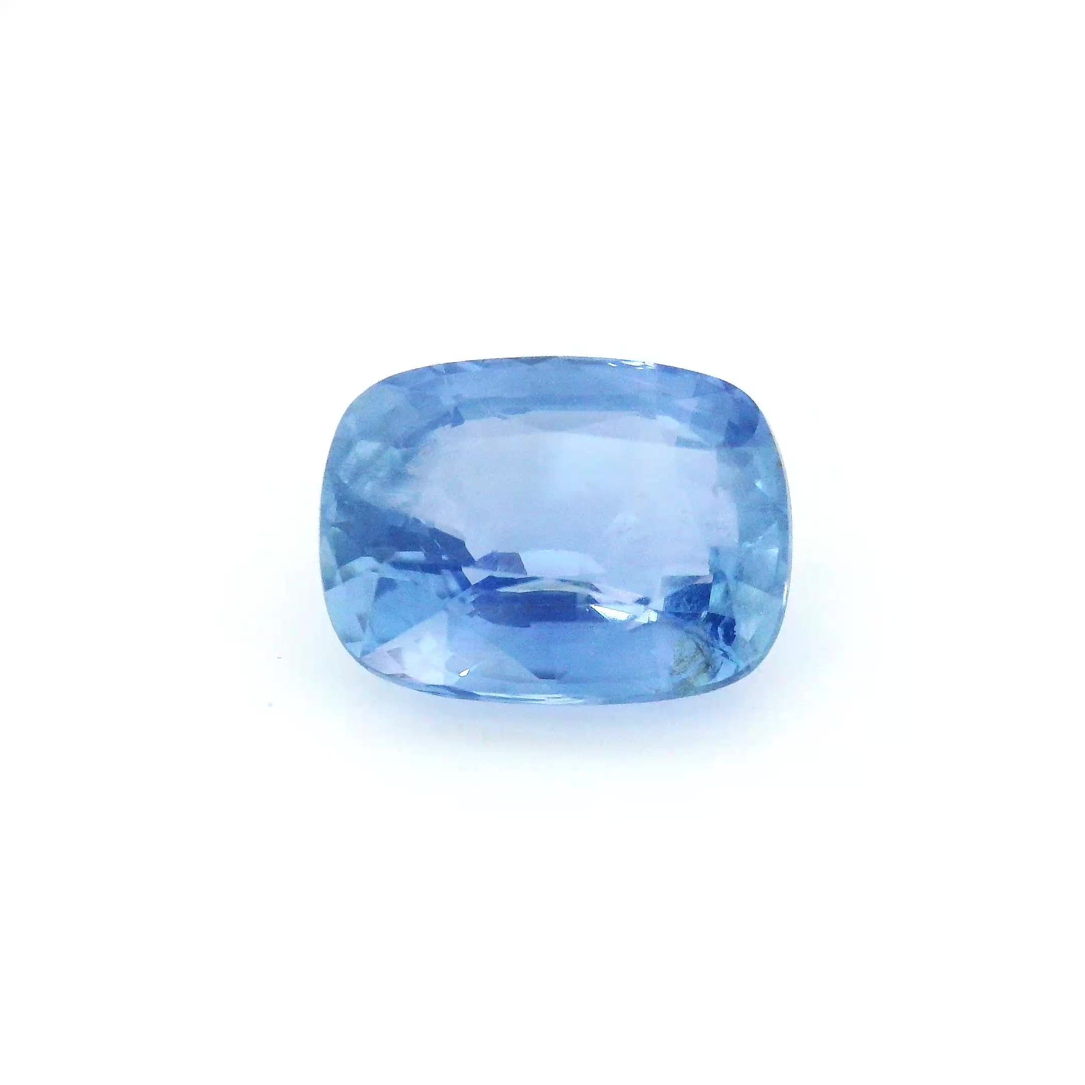 5.02 Carat Blue Cushion Sapphire