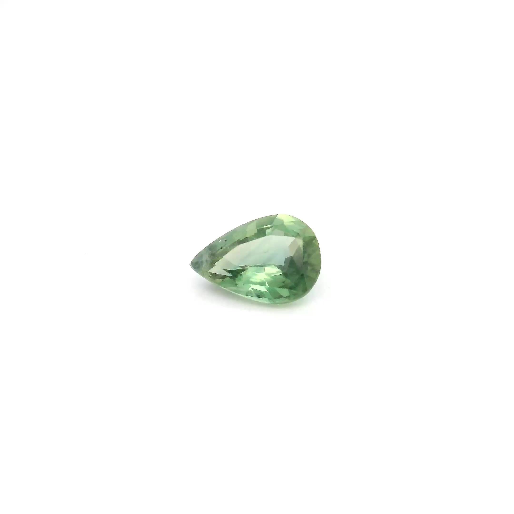 0.63 Carat Green Pear Sapphire