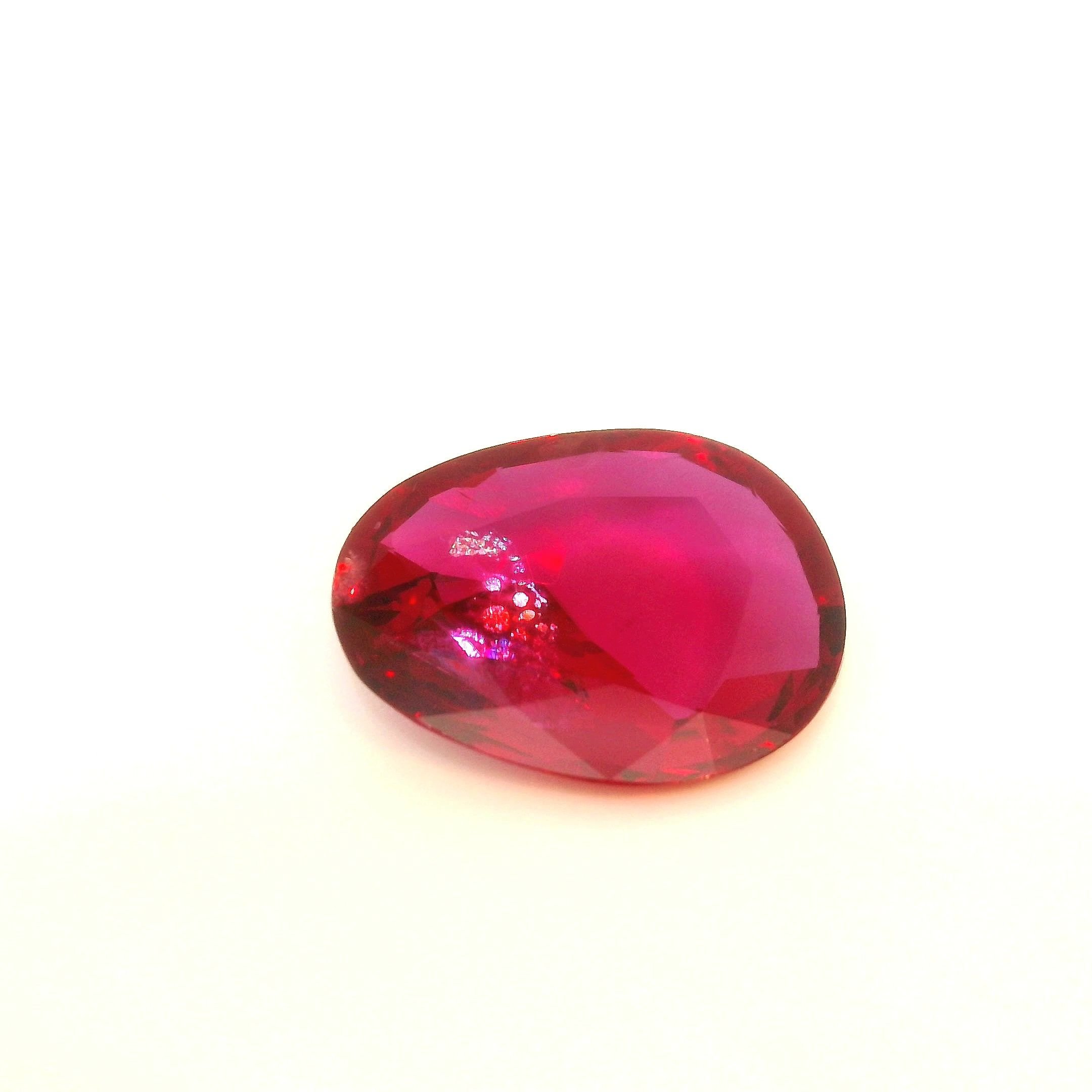 3.69 Carat Red Pear Ruby