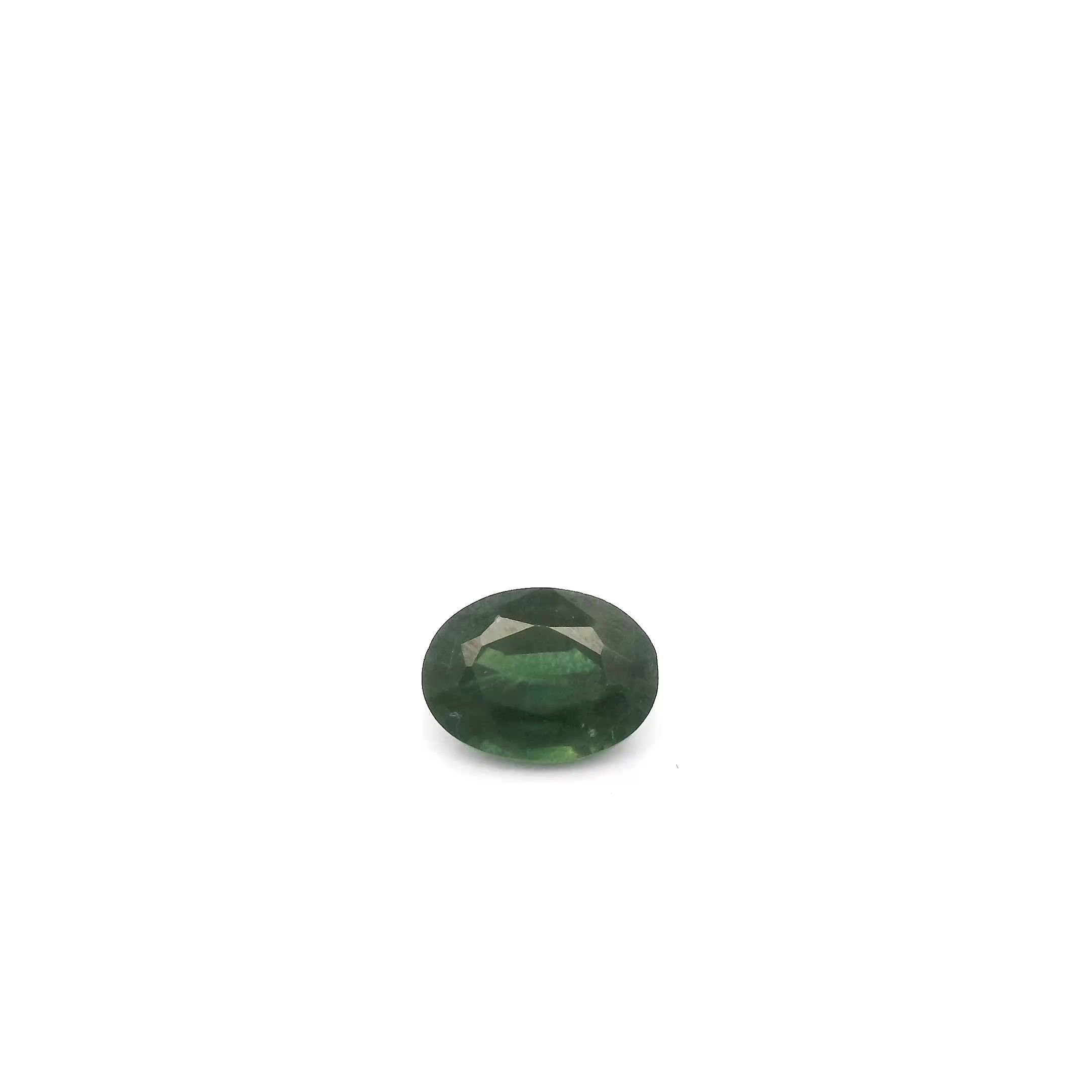 0.57 Carat Vivid Green Oval Sapphire