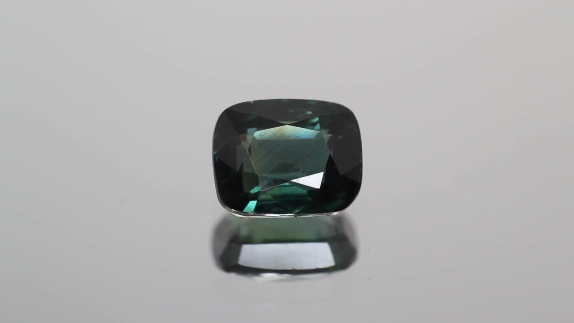 1.06 Carat Teal Cushion Sapphire