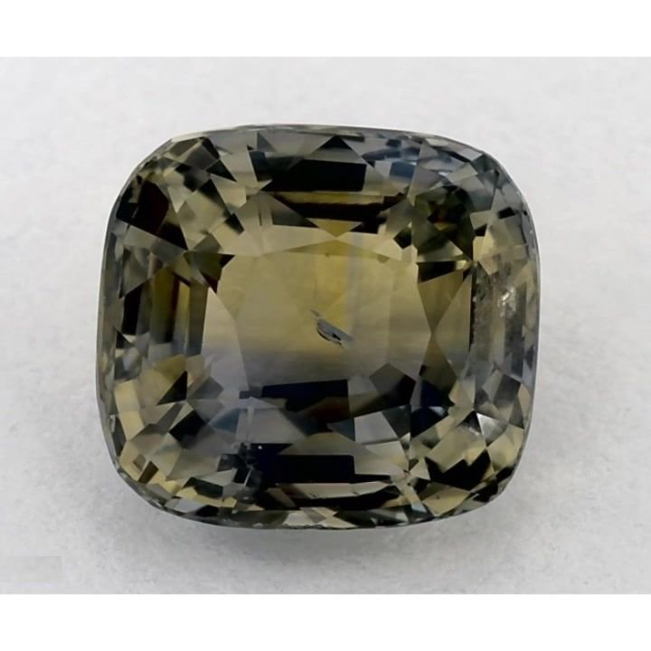 3.53 Carat Green Cushion Sapphire