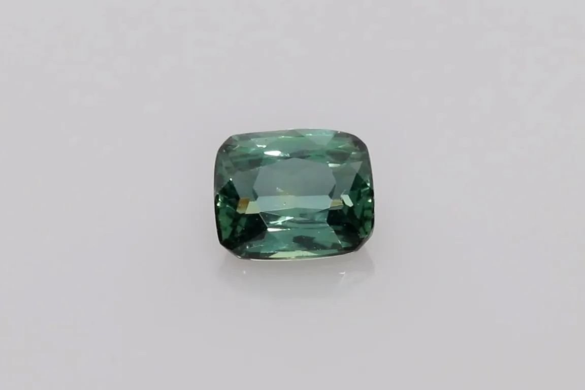 1.07 Carat Vivid Teal Cushion Sapphire