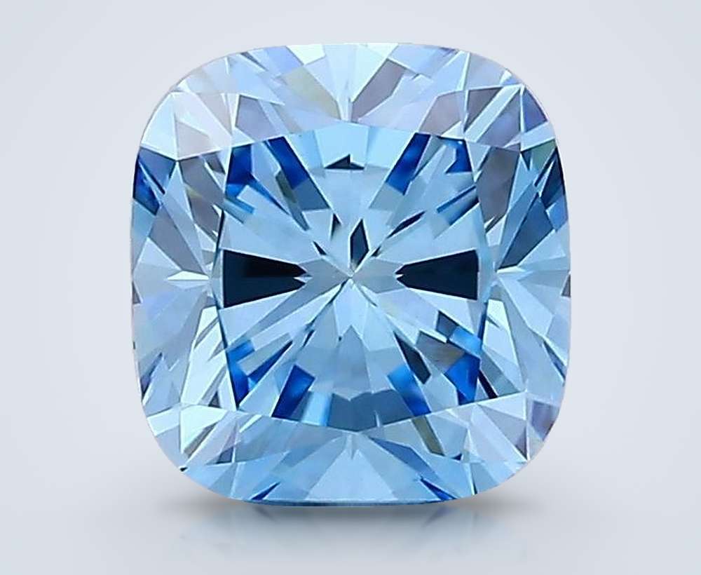 1.36 Ct. Fancy Vivid Blue Cushion Lab Diamond