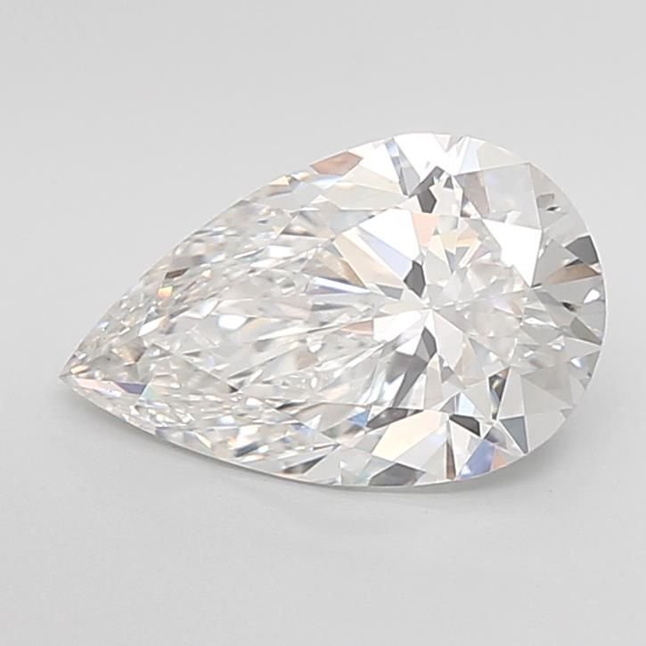 3.08ct F VS1 Rare Carat Ideal Cut Pear Lab Grown Diamond