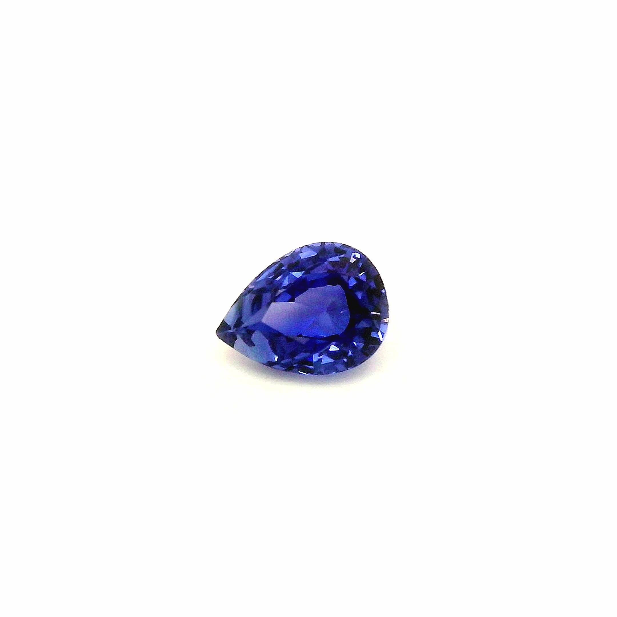 1.54 Carat Blue Pear Sapphire