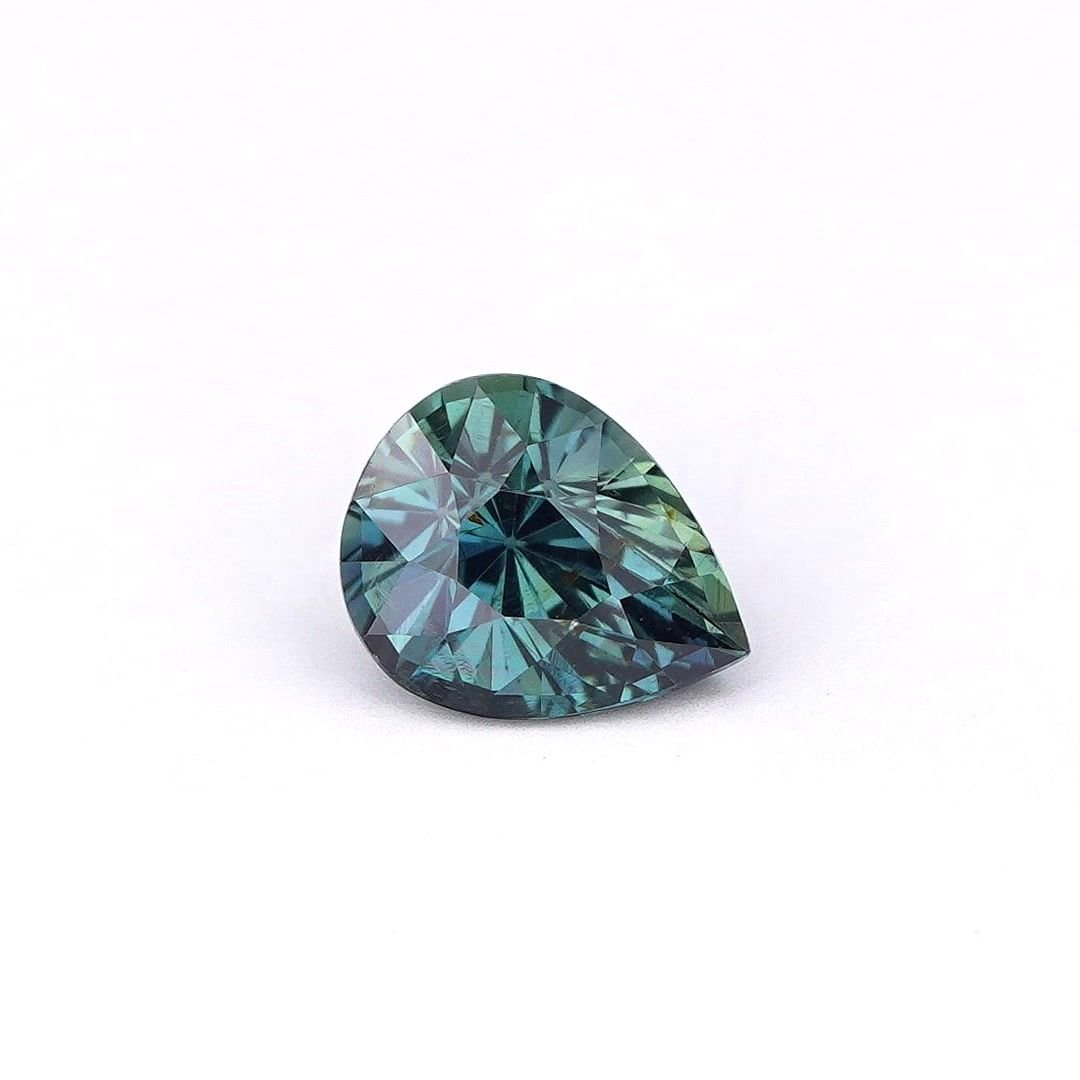 1.11 Carat Green Pear Sapphire