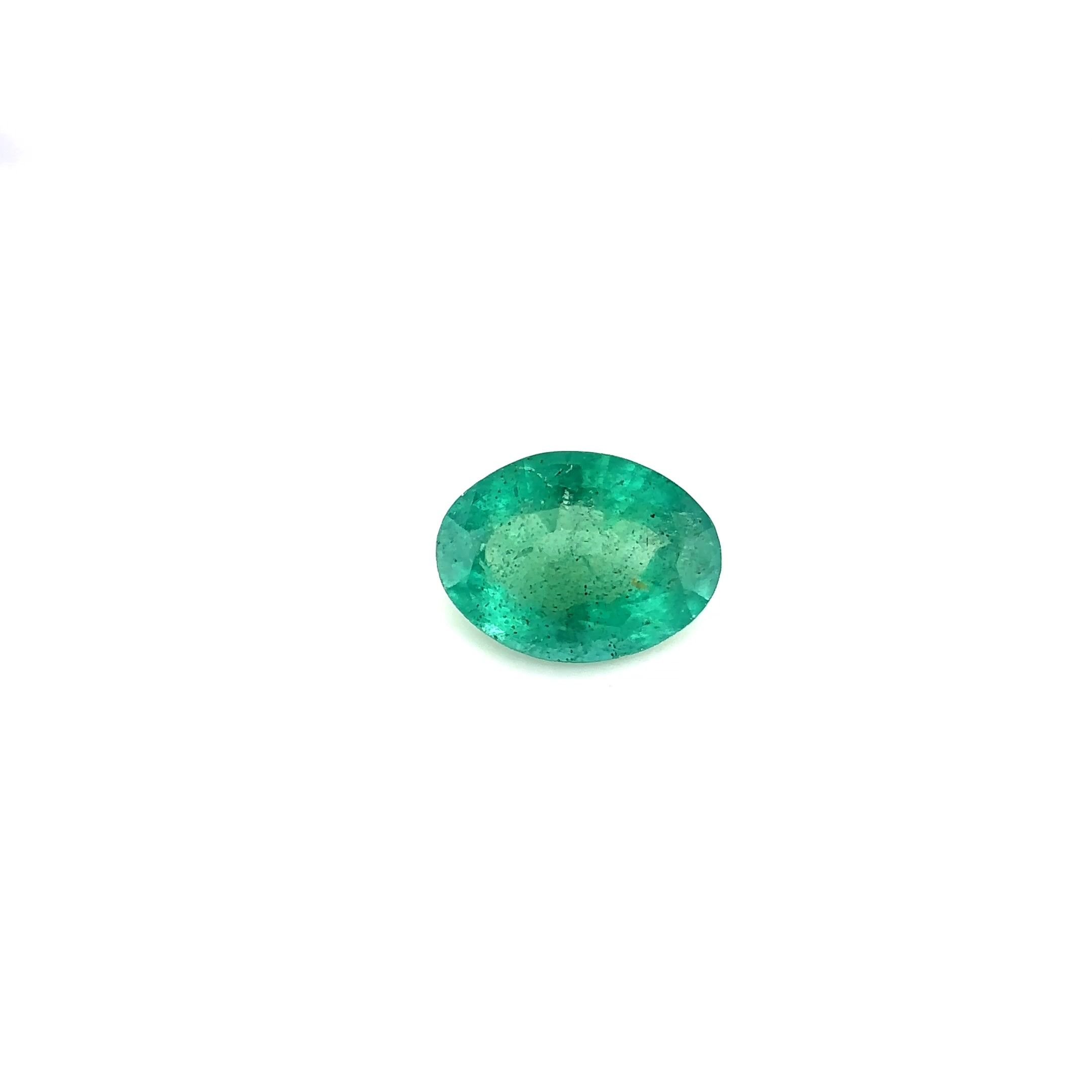 1.02 Carat Vivid Green Oval Emerald