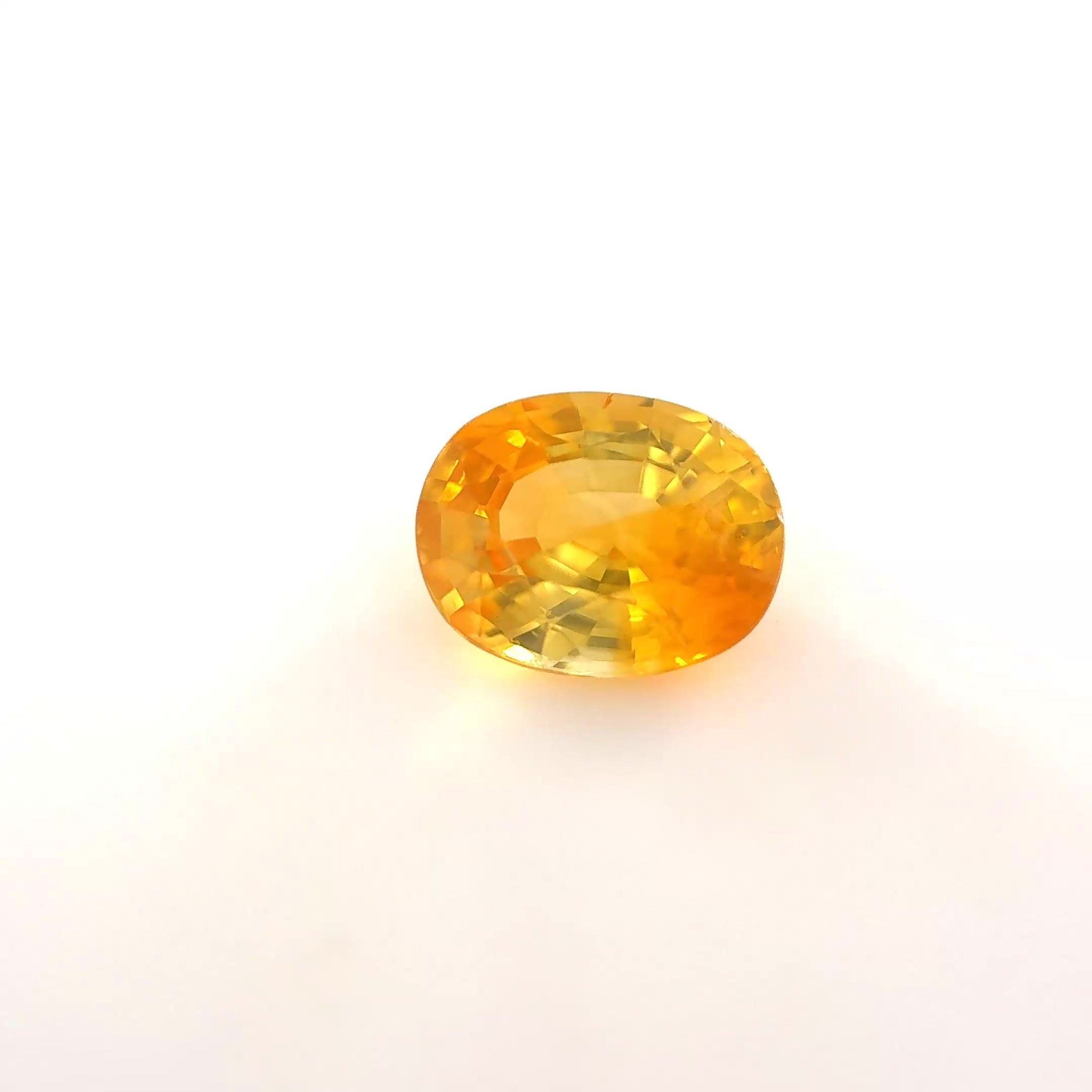 0.97 Carat Yellow Oval Sapphire