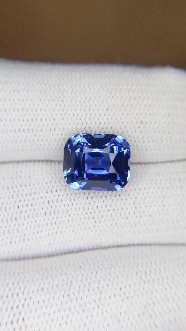 5.26 Carat Blue Cushion Sapphire